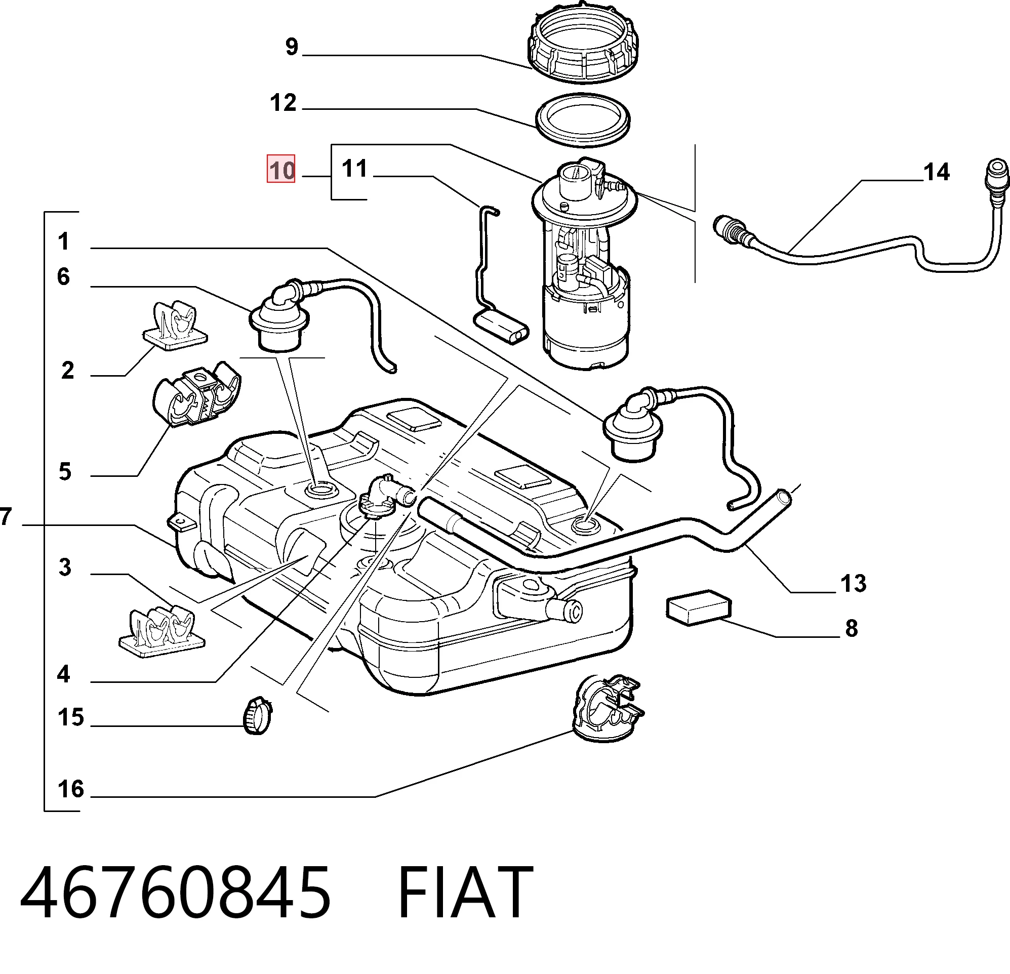 46760845 Fiat/Alfa/Lancia Электробензонасос