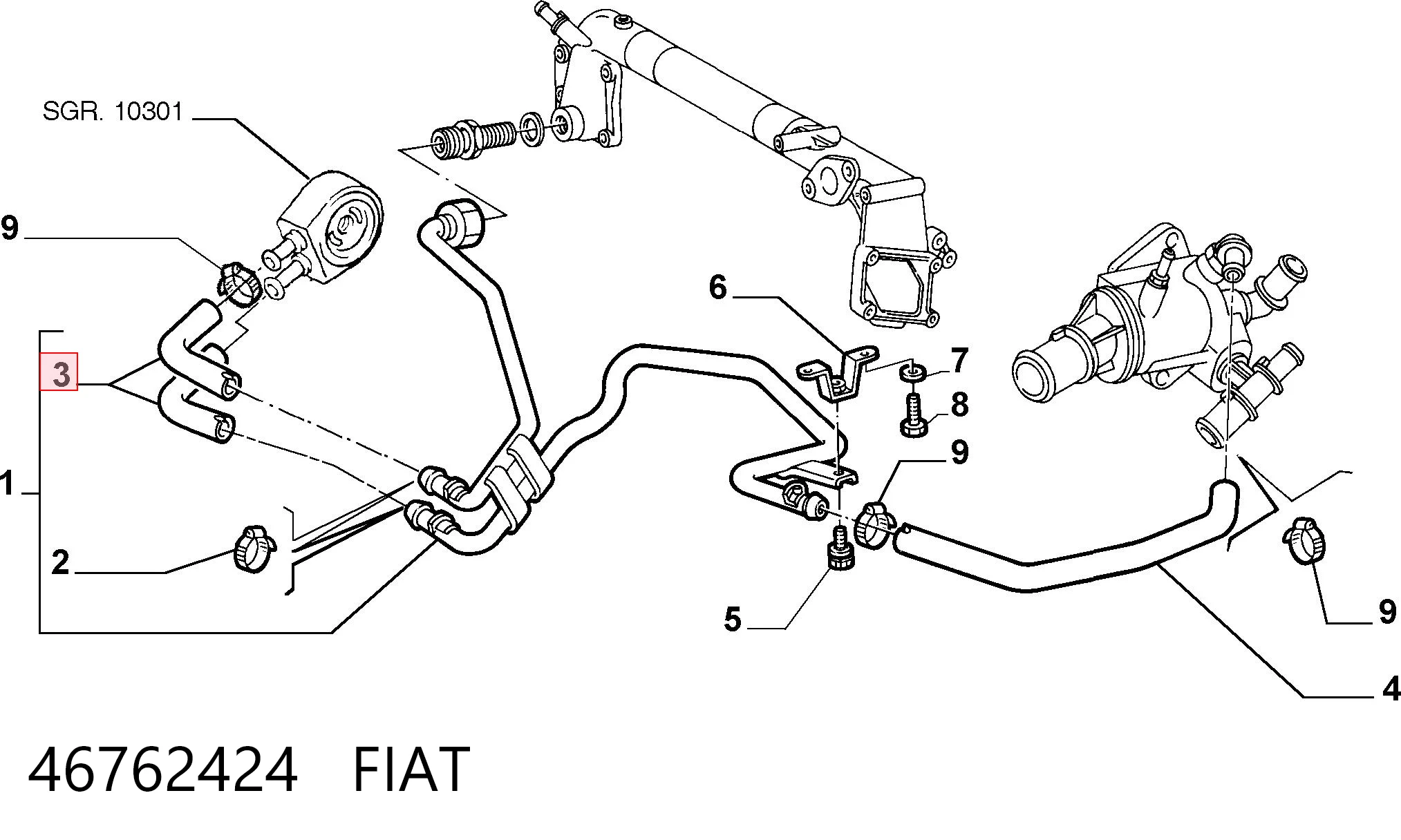 Шланг/патрубок системы охлаждения Fiat Punto II хэтчбек (188) (1999 - 2012) цена, от 5.10 USD