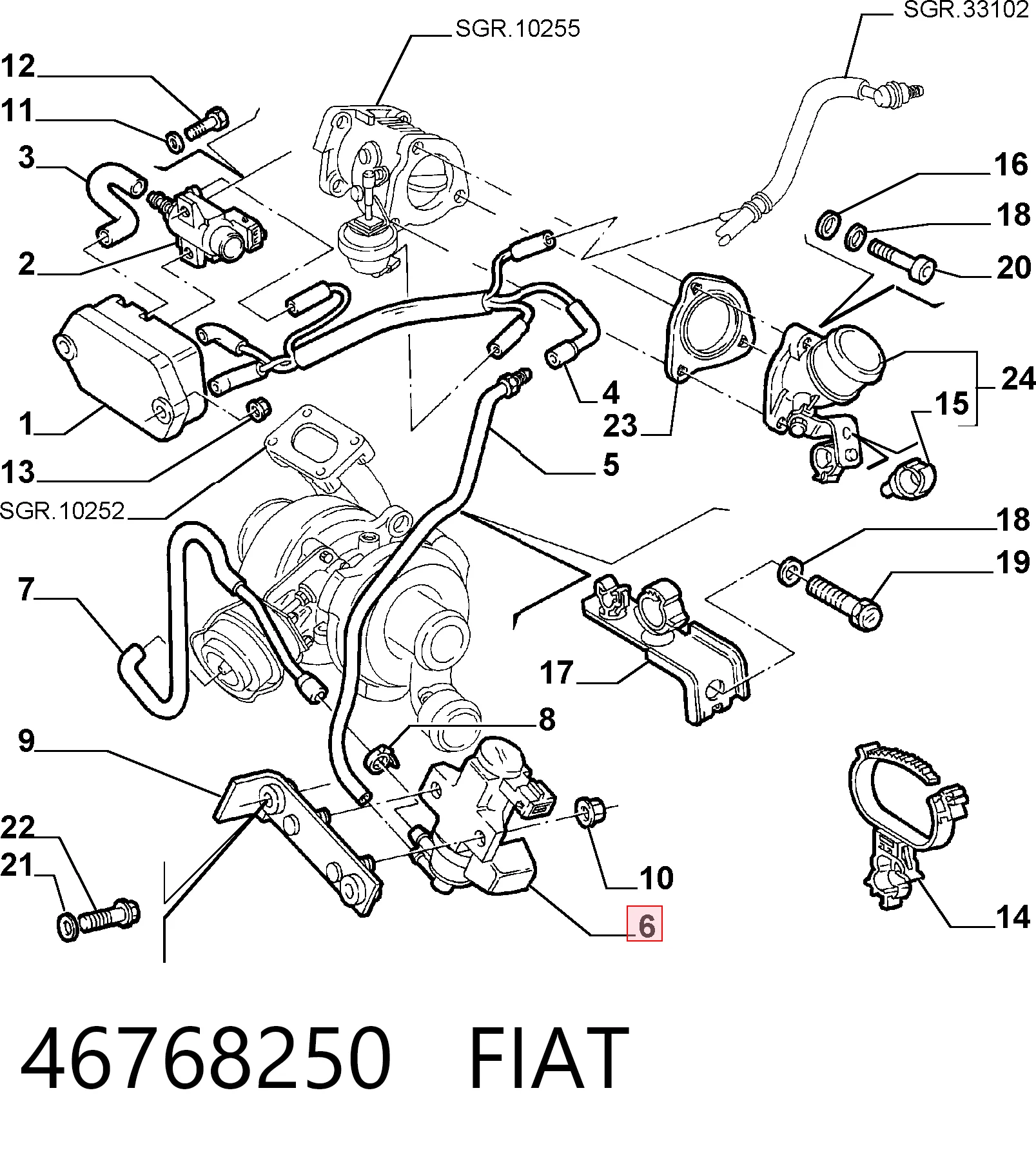46768250 Fiat/Alfa/Lancia Соленоид давления наддува