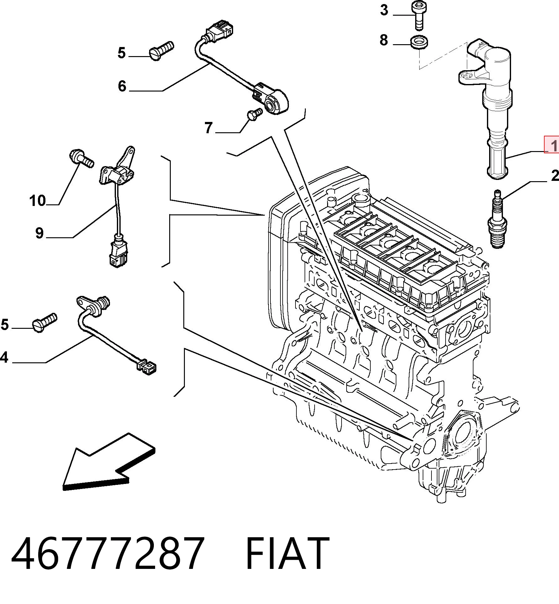 46777287 Fiat/Alfa/Lancia Катушка зажигания