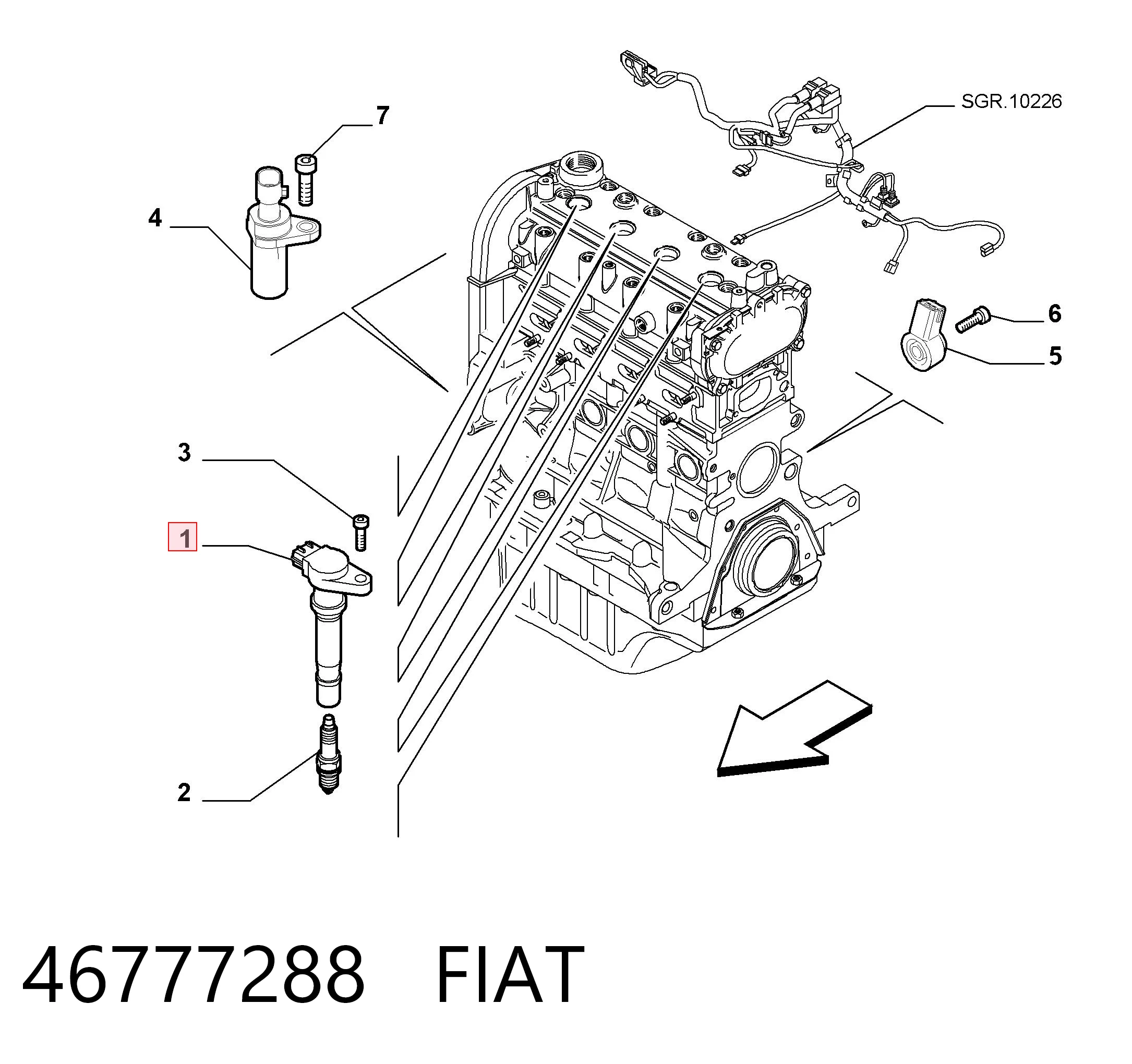 46777288 Fiat/Alfa/Lancia Катушка зажигания