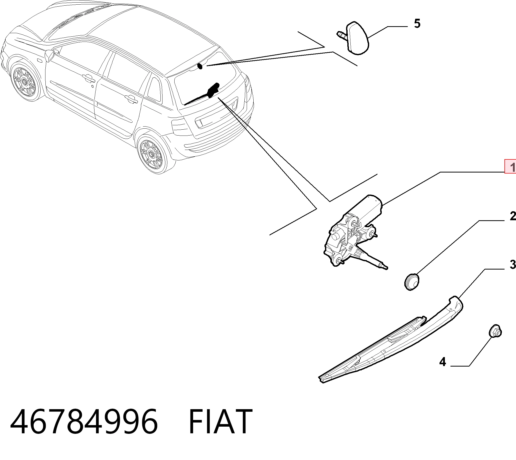 Мотор заднего стеклоочистителя на Fiat Stilo  192