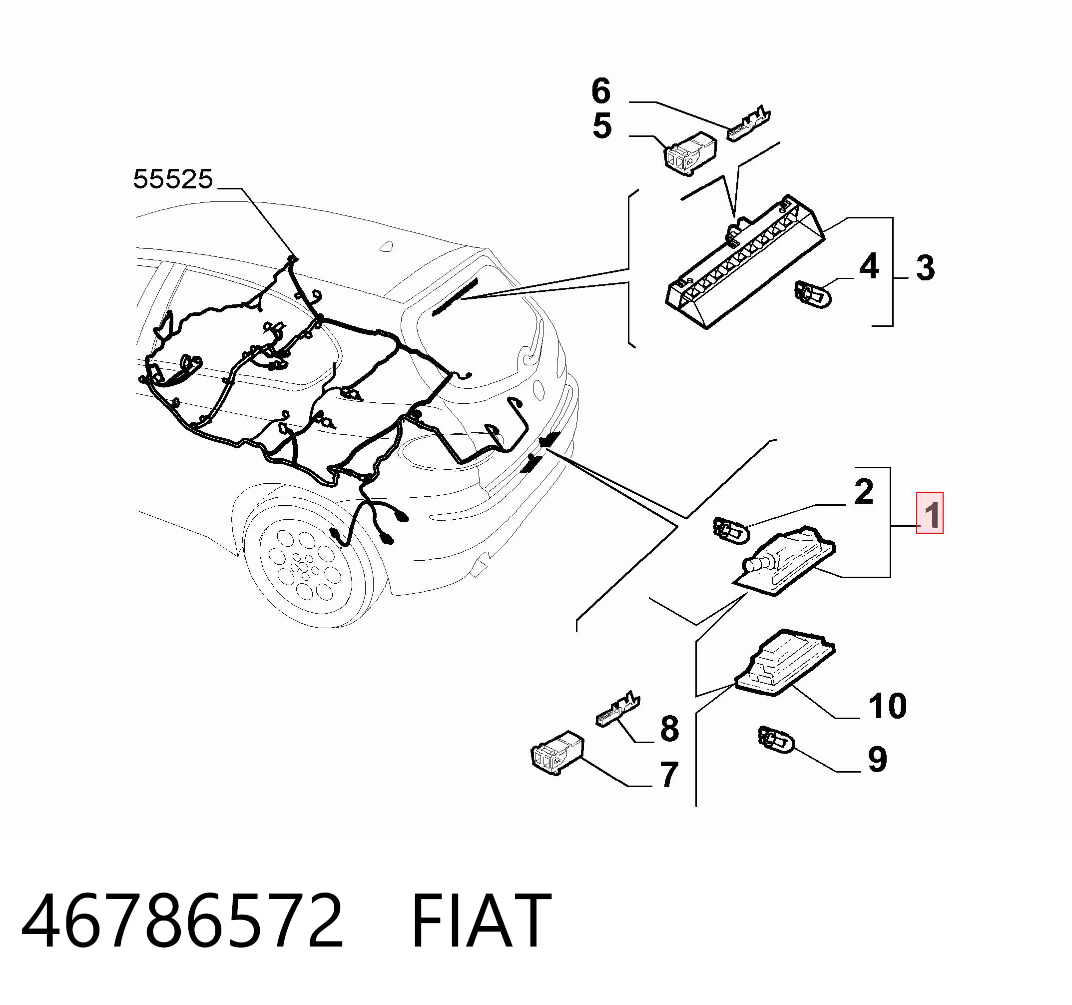 Фонарь освещения номера на Alfa Romeo 147  937