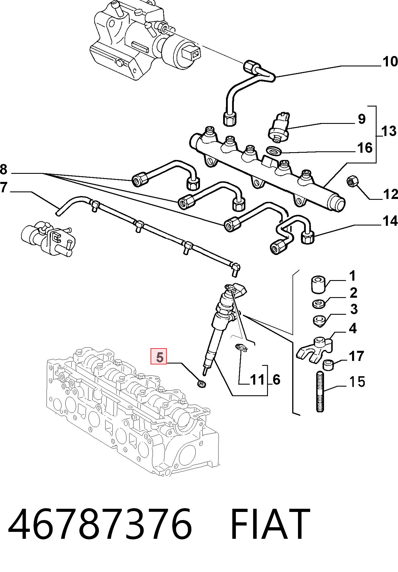 46787376 Fiat/Alfa/Lancia Топливные форсунки