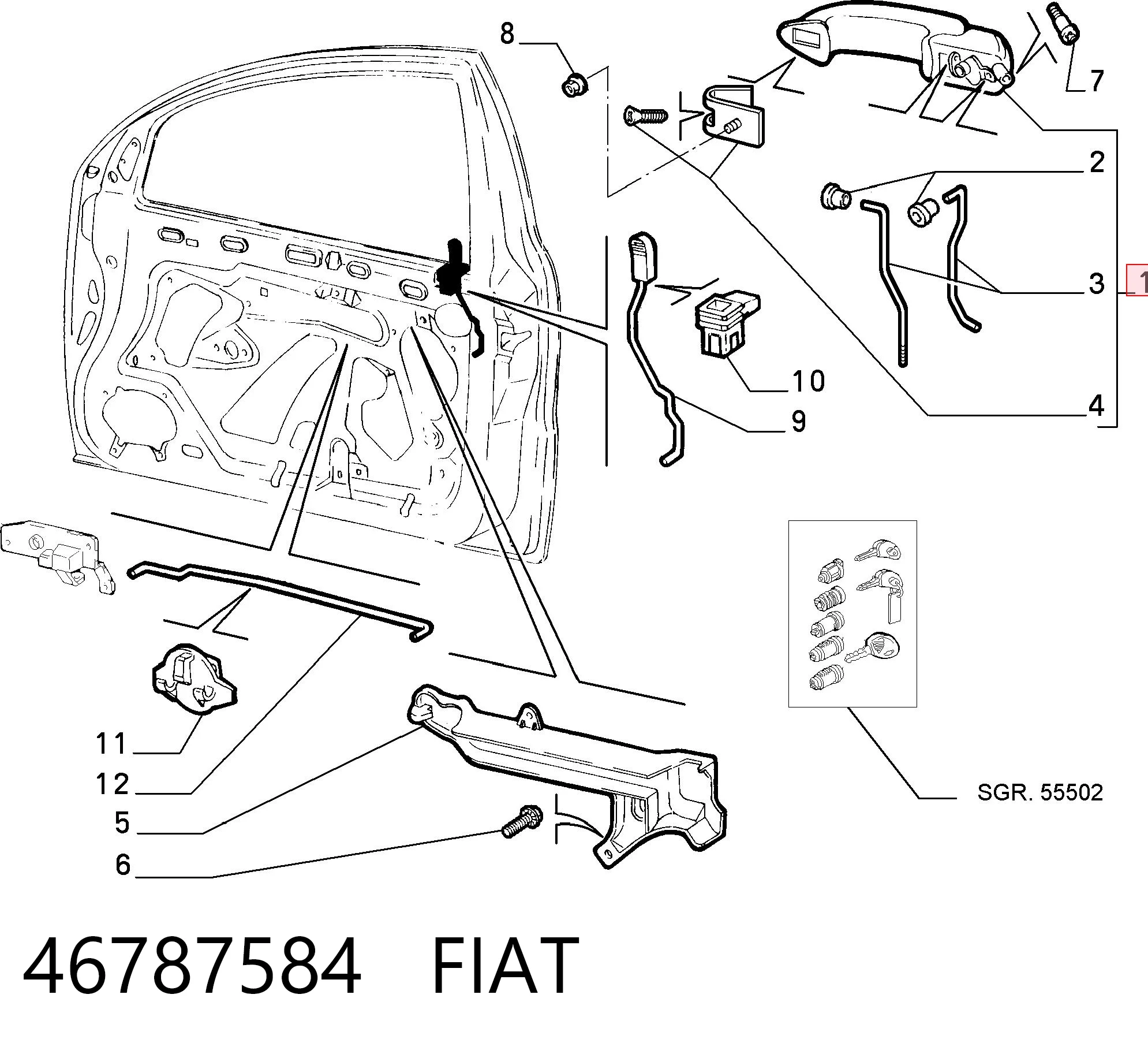 Ручка двери передней наружная левая Magneti Marelli MMS0043