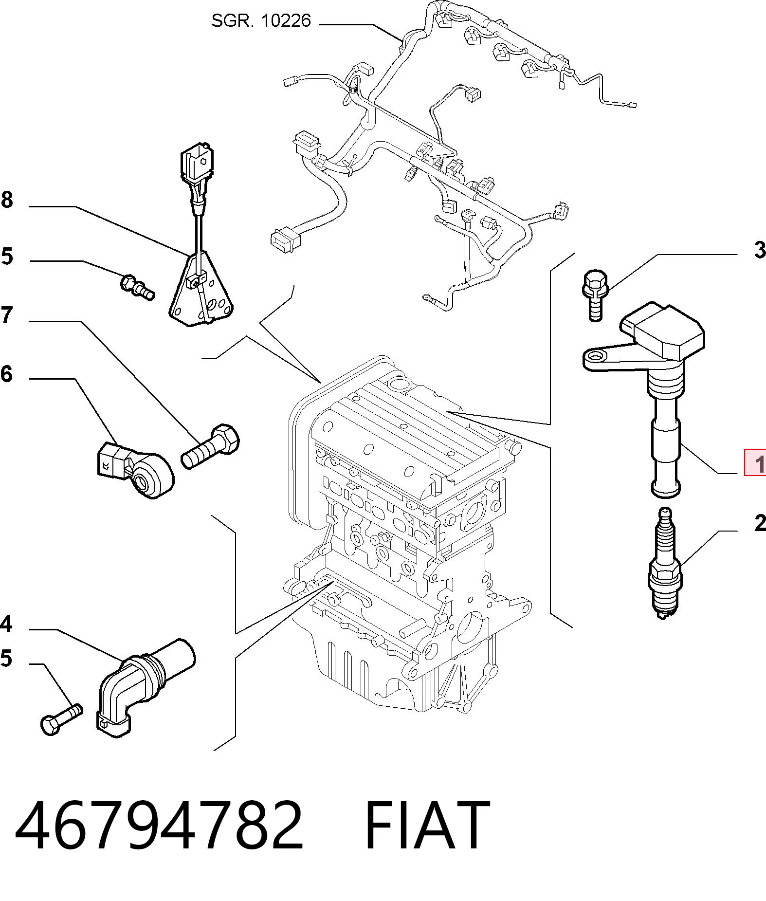 Катушка зажигания FIAT 46794782