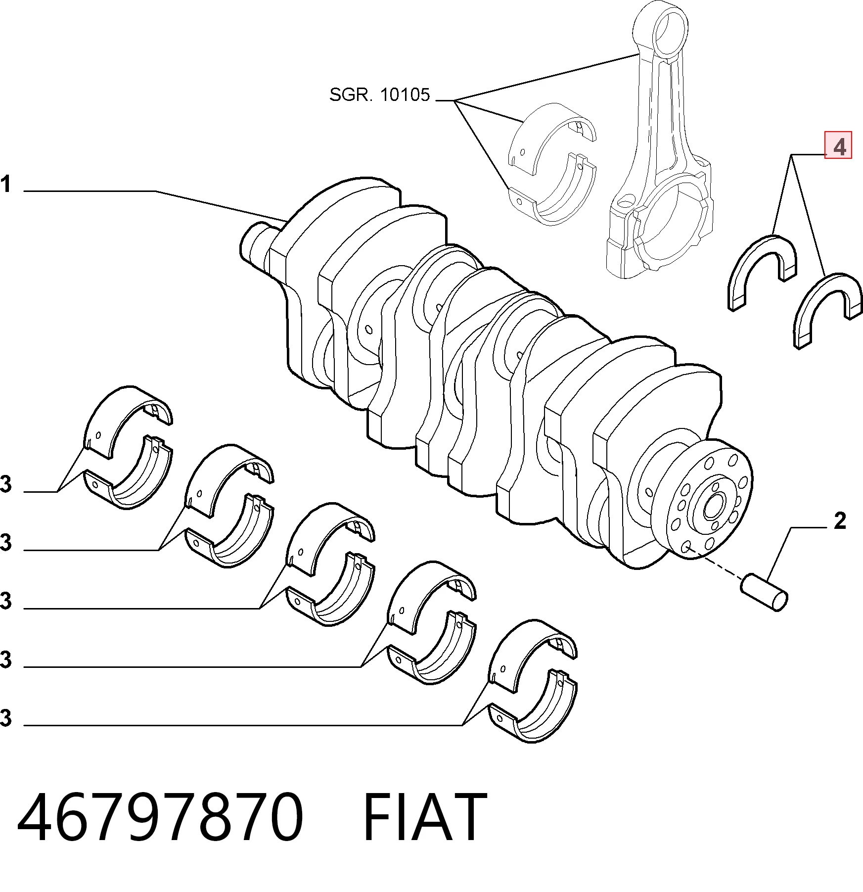 95511257 Peugeot/Citroen Подшипник скольжения коленвала