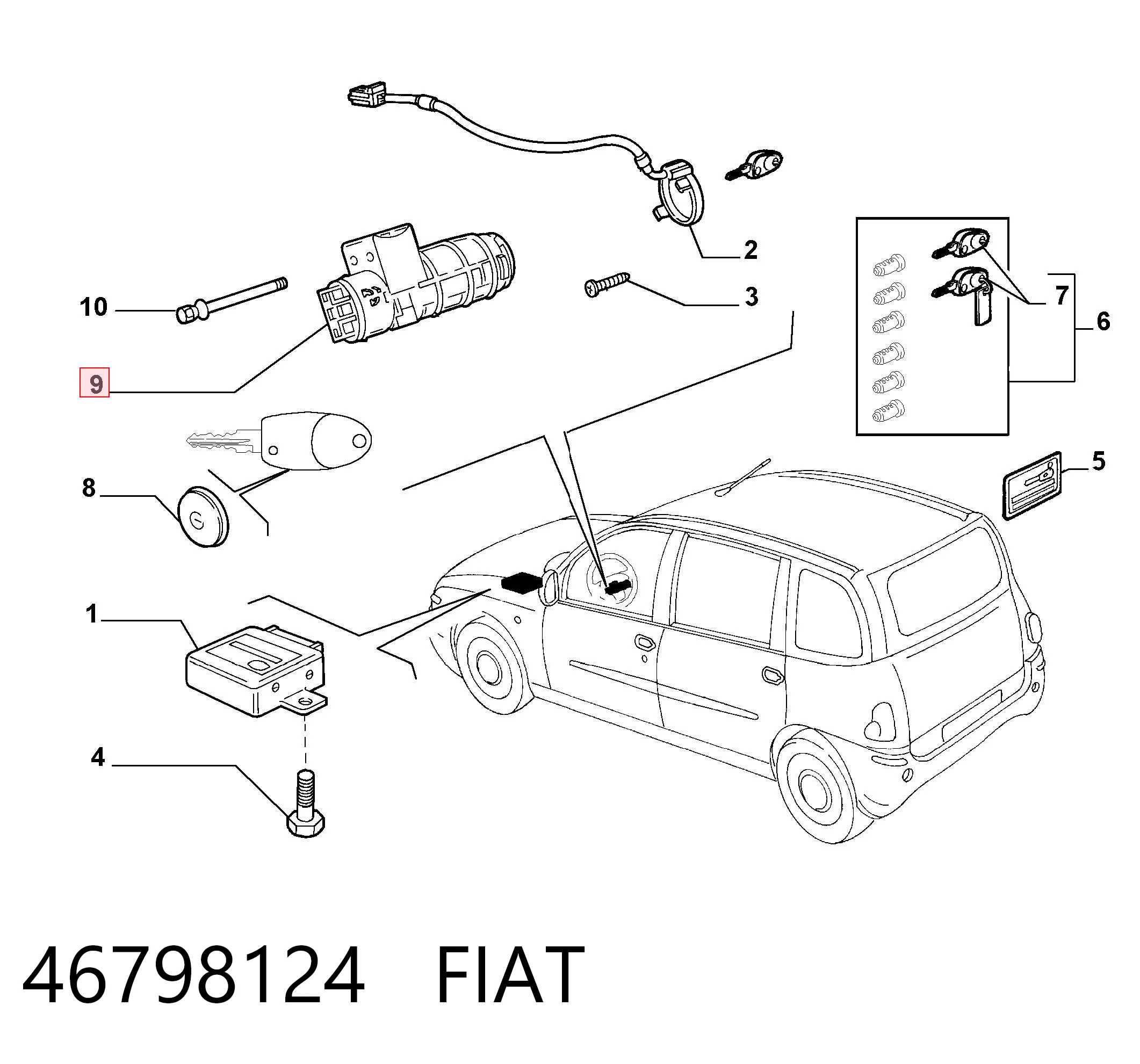 Купить Q028P Magneti Marelli Замок зажигания