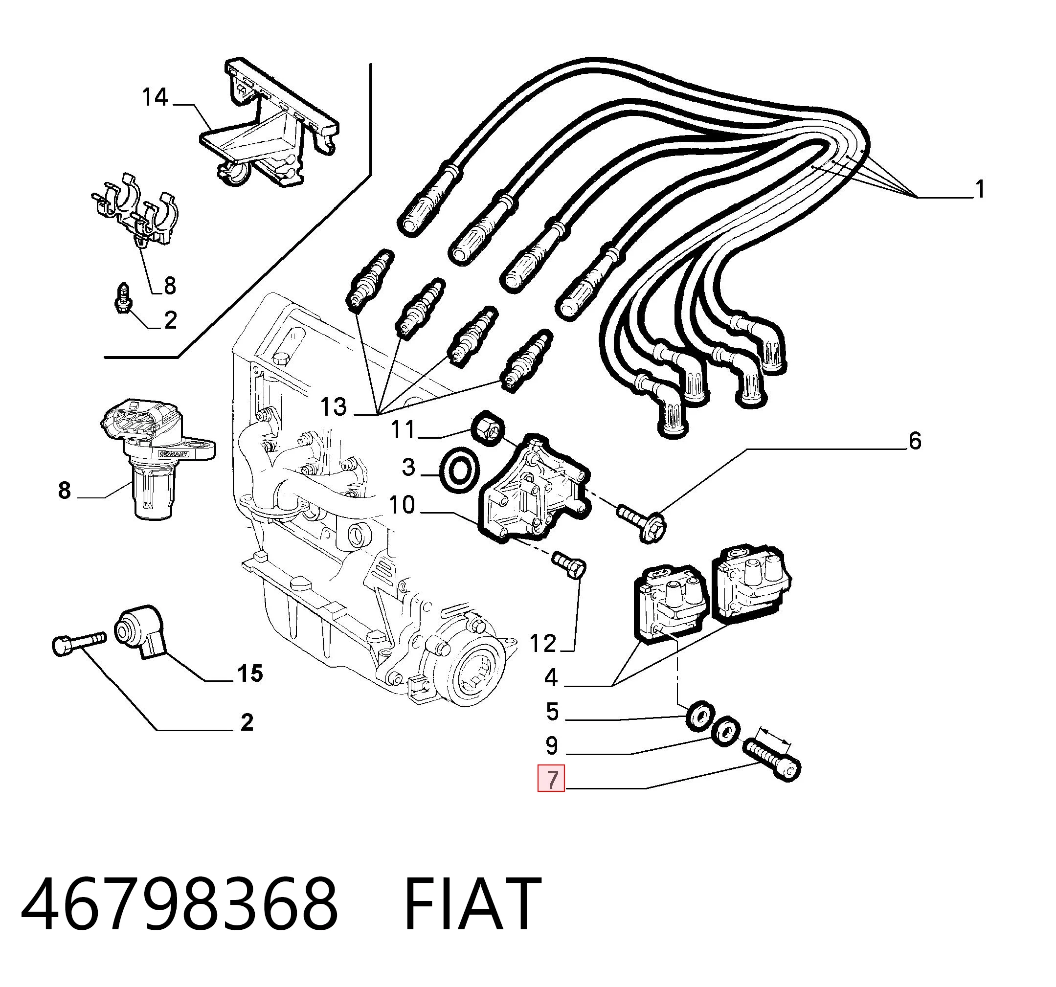 46798368 Fiat/Alfa/Lancia Датчик распределительного вала