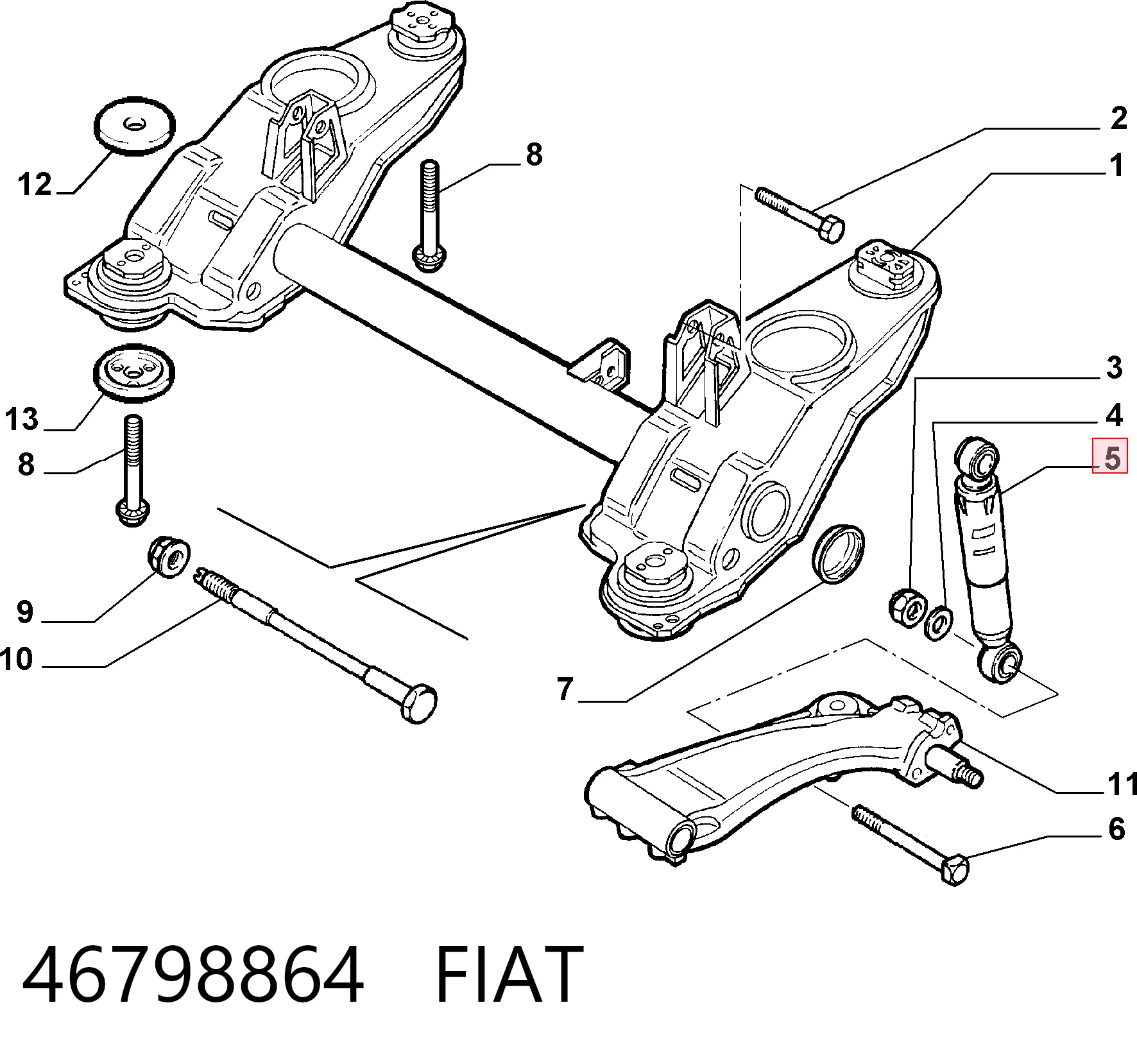 Амортизаторы задние на Fiat Marea  185