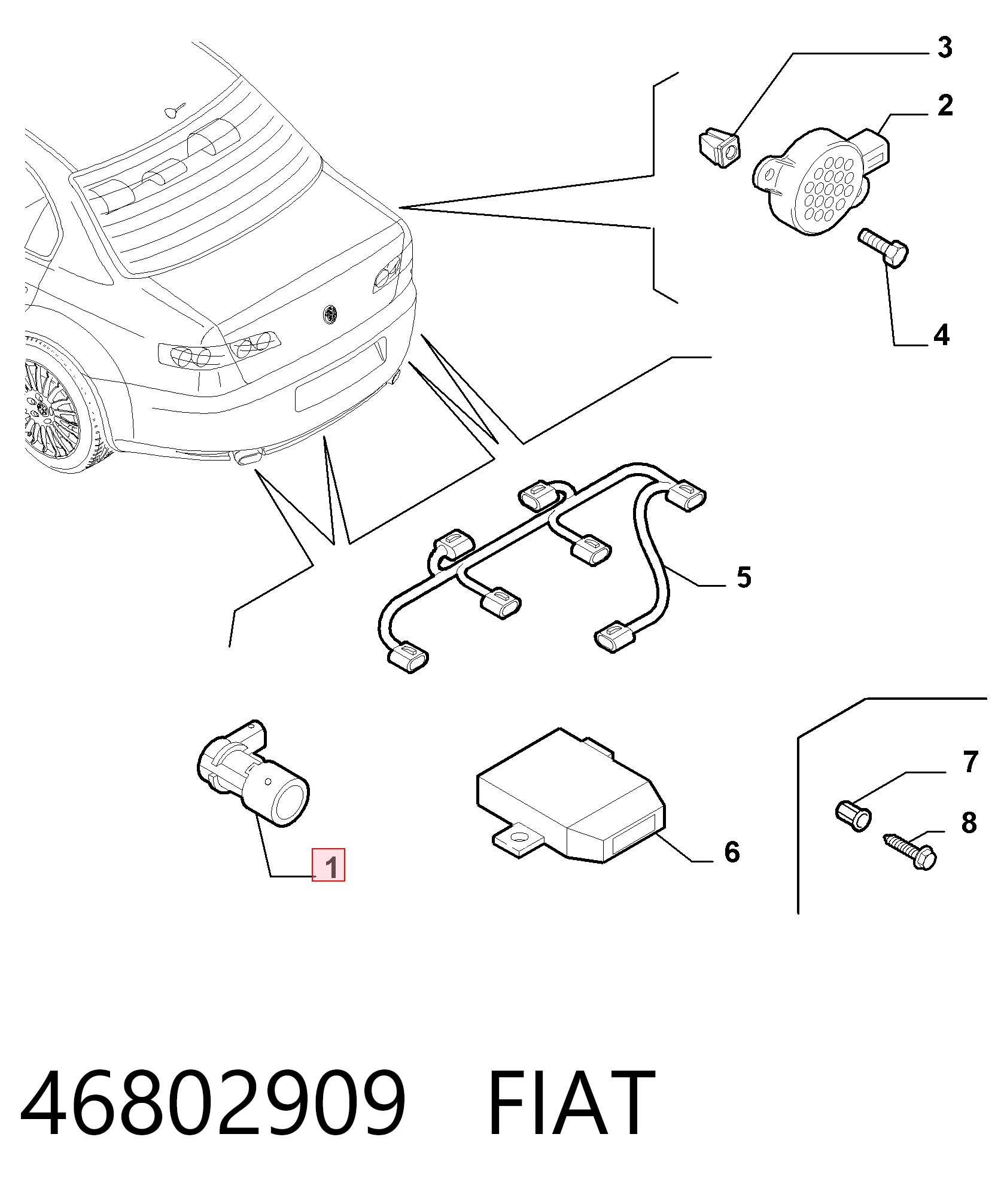 46802909 Fiat/Alfa/Lancia Парктроник