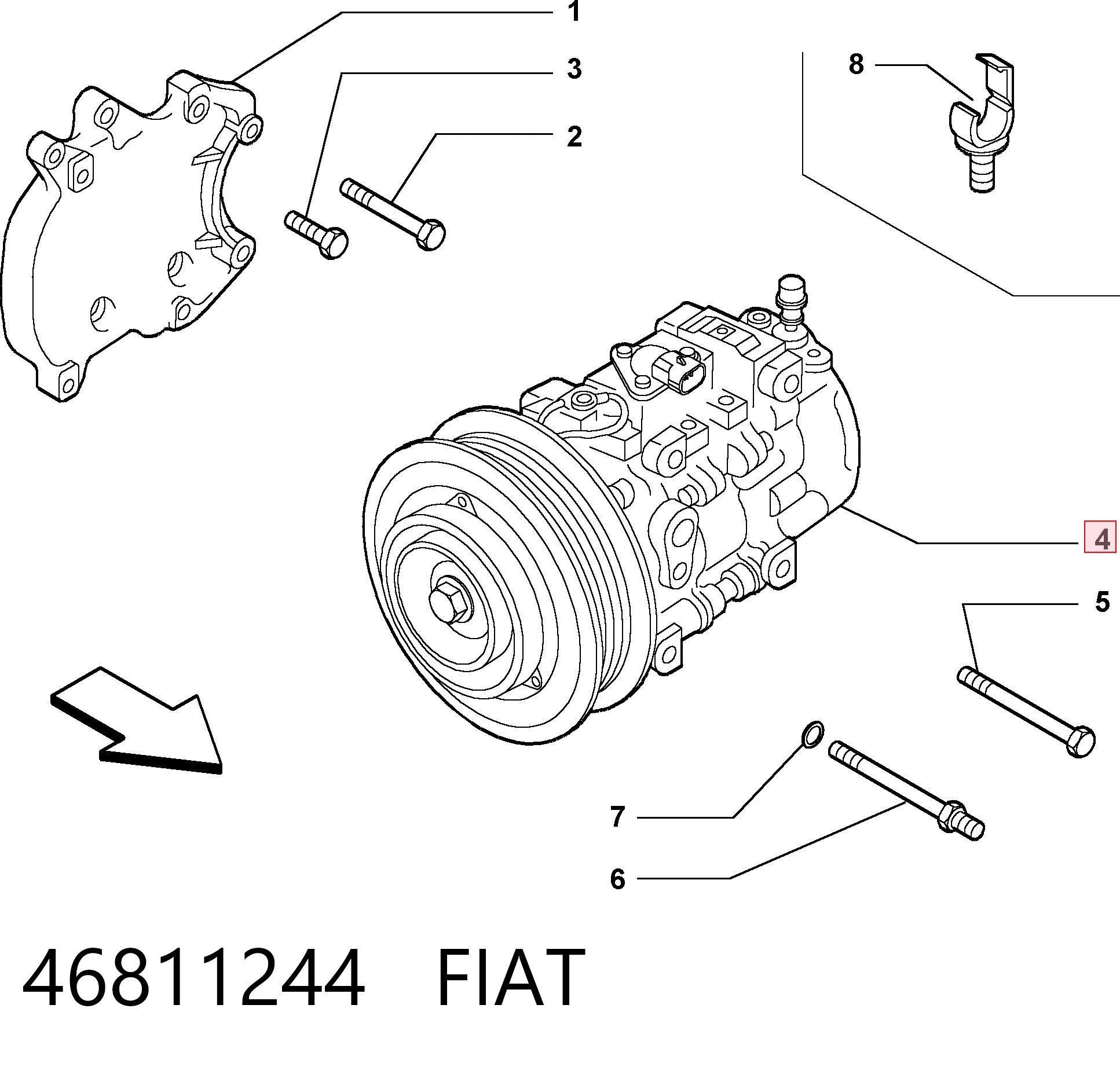 46811244 Fiat/Alfa/Lancia Компрессор хладагента