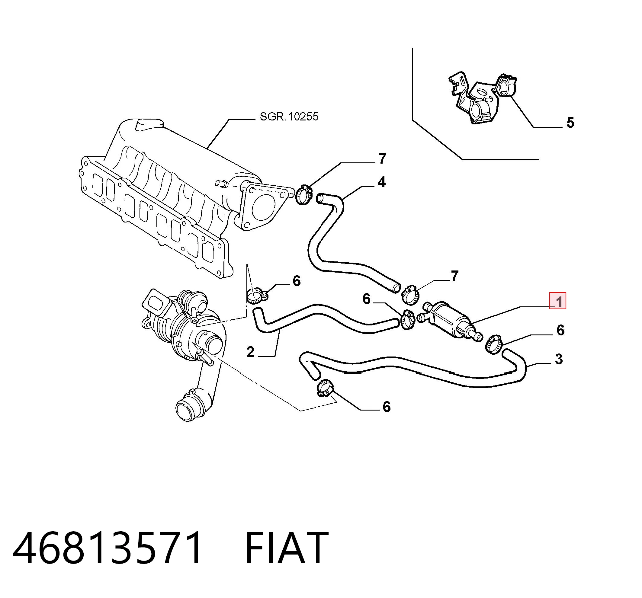 46813571 Fiat/Alfa/Lancia Соленоид давления наддува
