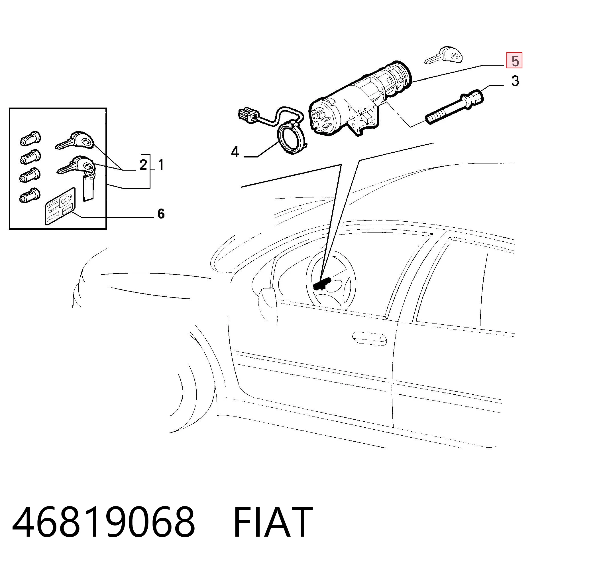 46819068 Fiat/Alfa/Lancia Замок зажигания