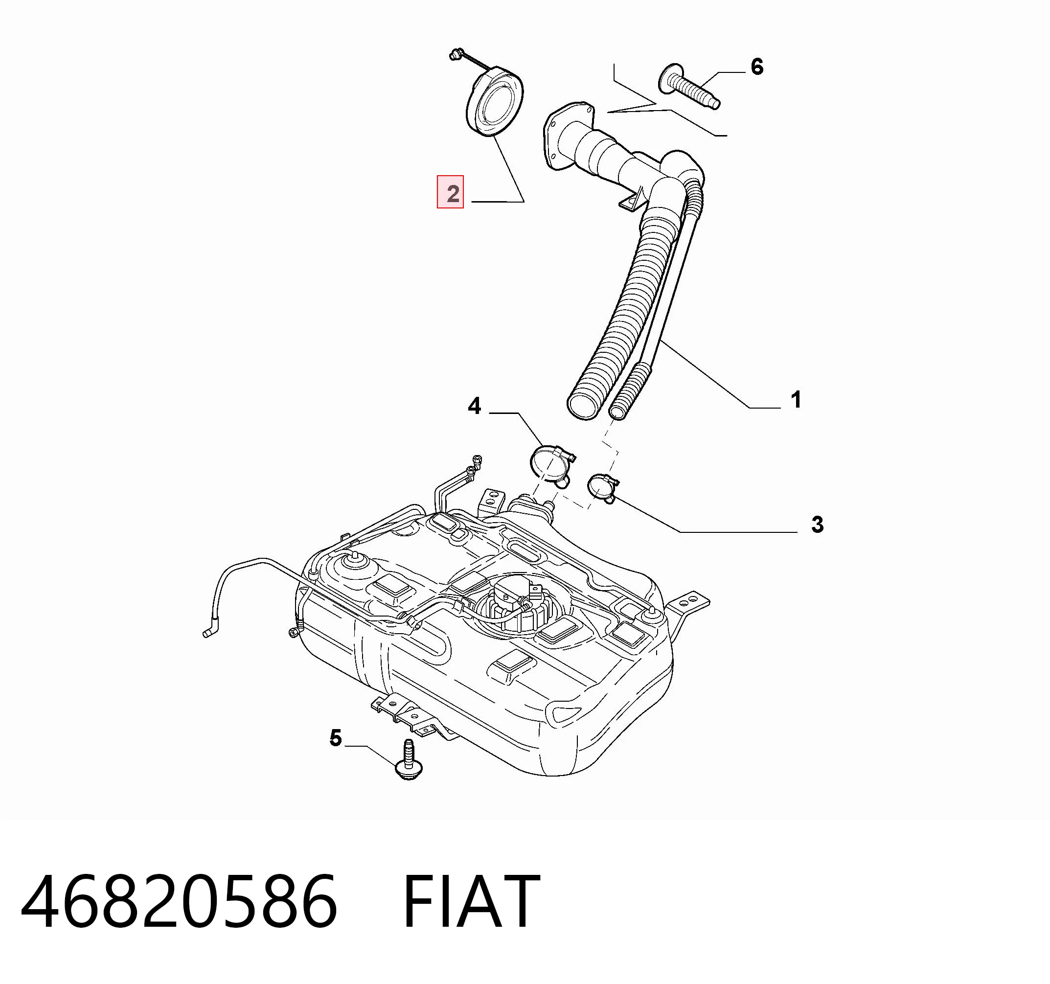 46820586 Fiat/Alfa/Lancia Крышка топливного Бака