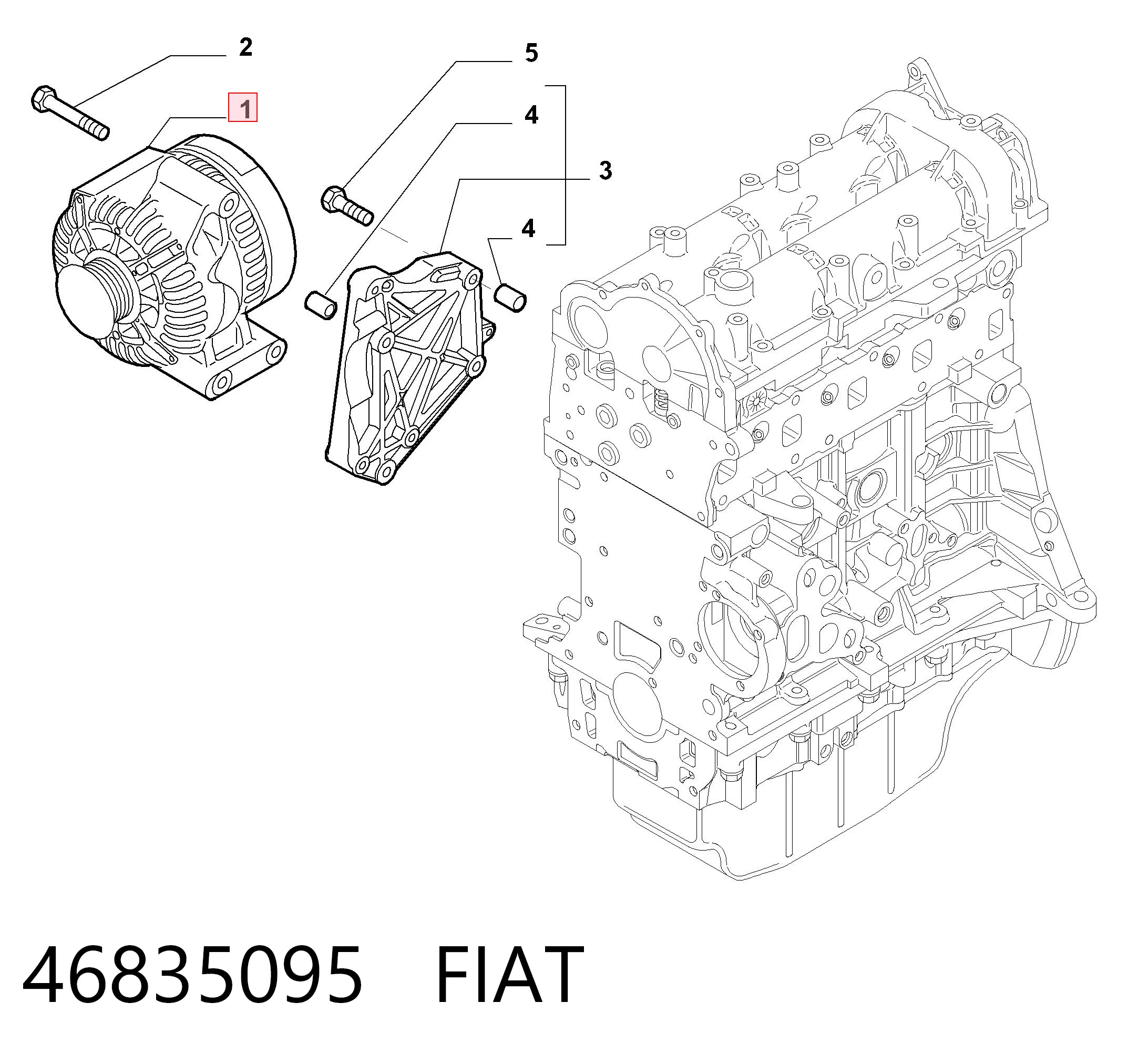 46835095 Fiat/Alfa/Lancia Генератор автомобильный