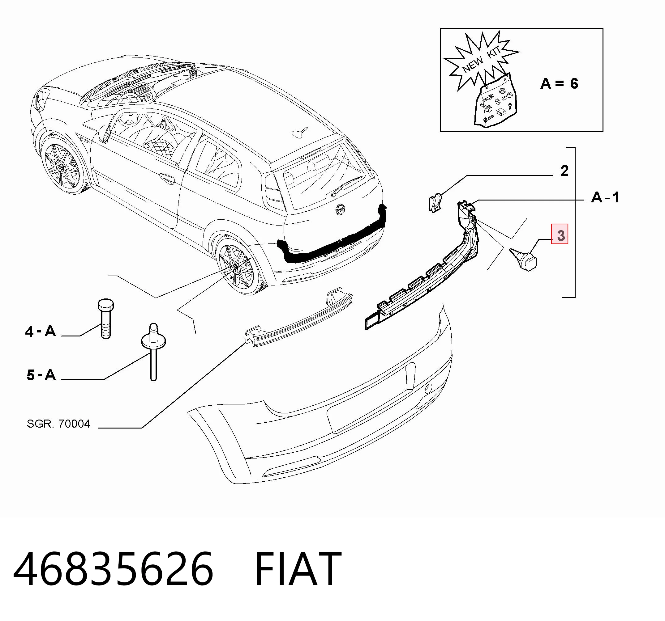 46835626 Fiat/Alfa/Lancia Пистон (клип) крепления обшивки двери
