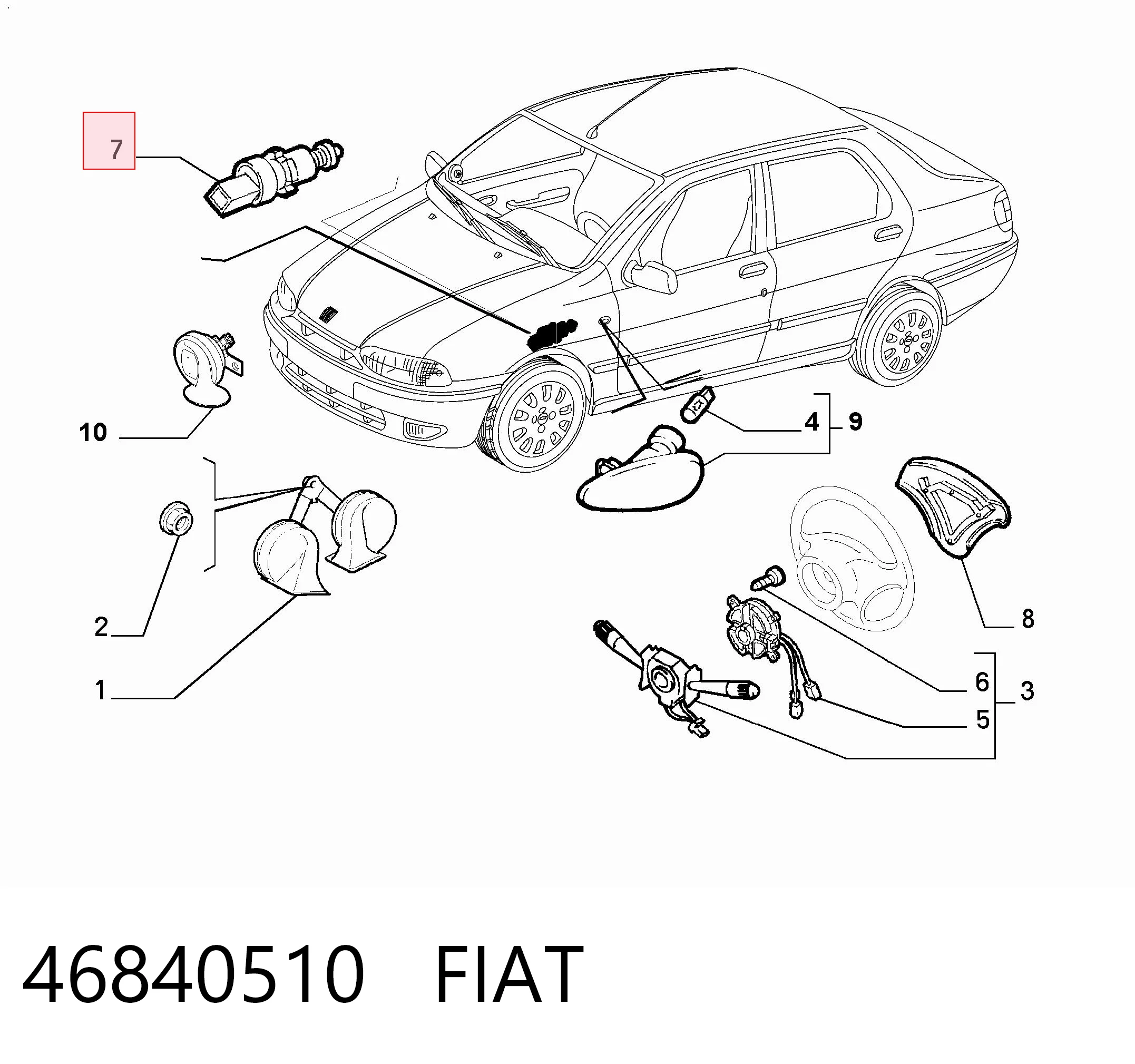 46840510 Fiat/Alfa/Lancia Датчик тормоза
