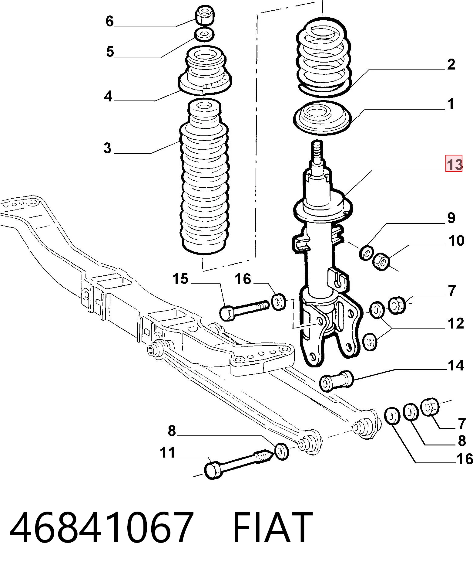 Амортизатор задний FIAT 46841067