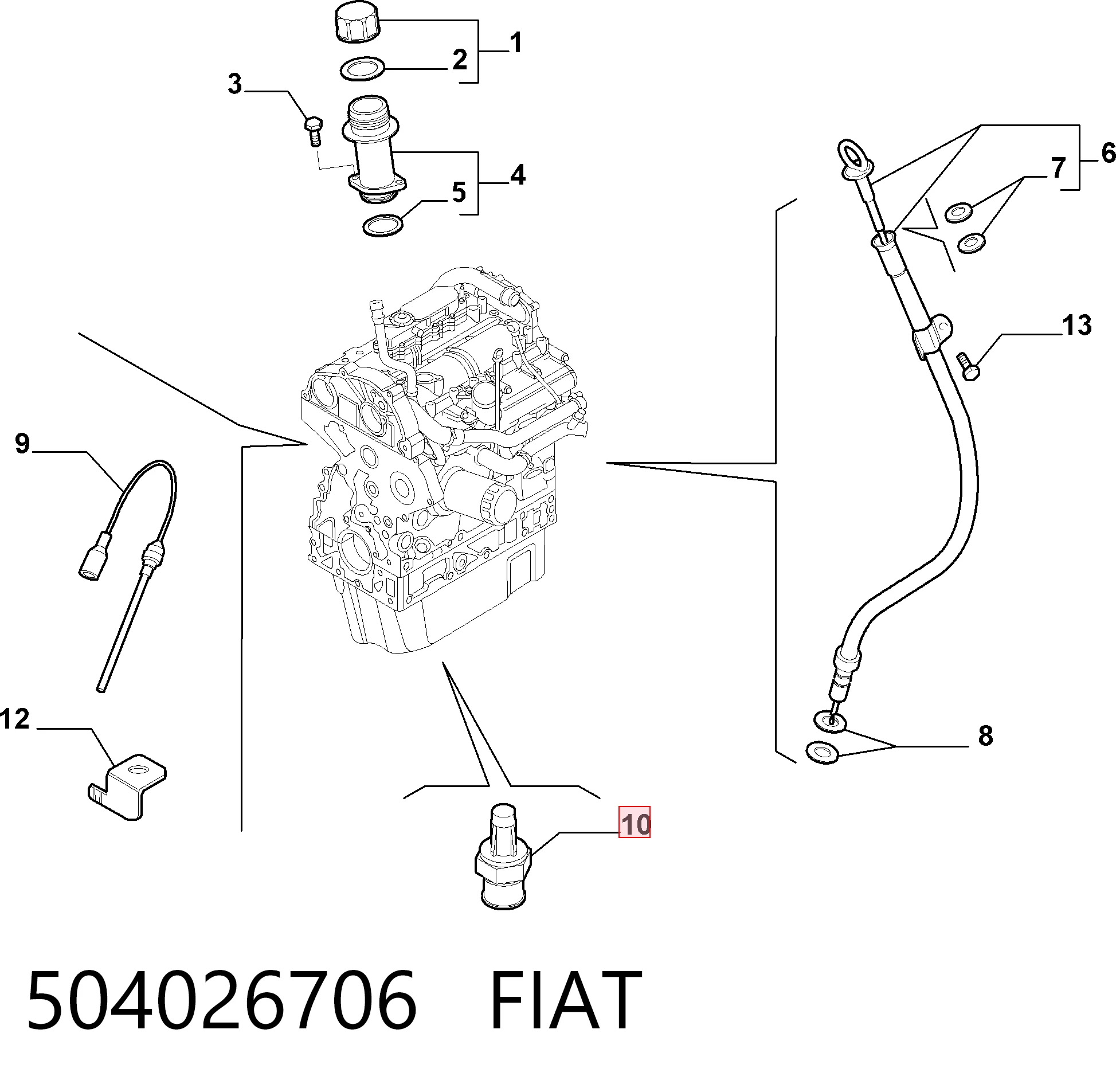 504026706 Fiat/Alfa/Lancia Датчик указателя давления масла