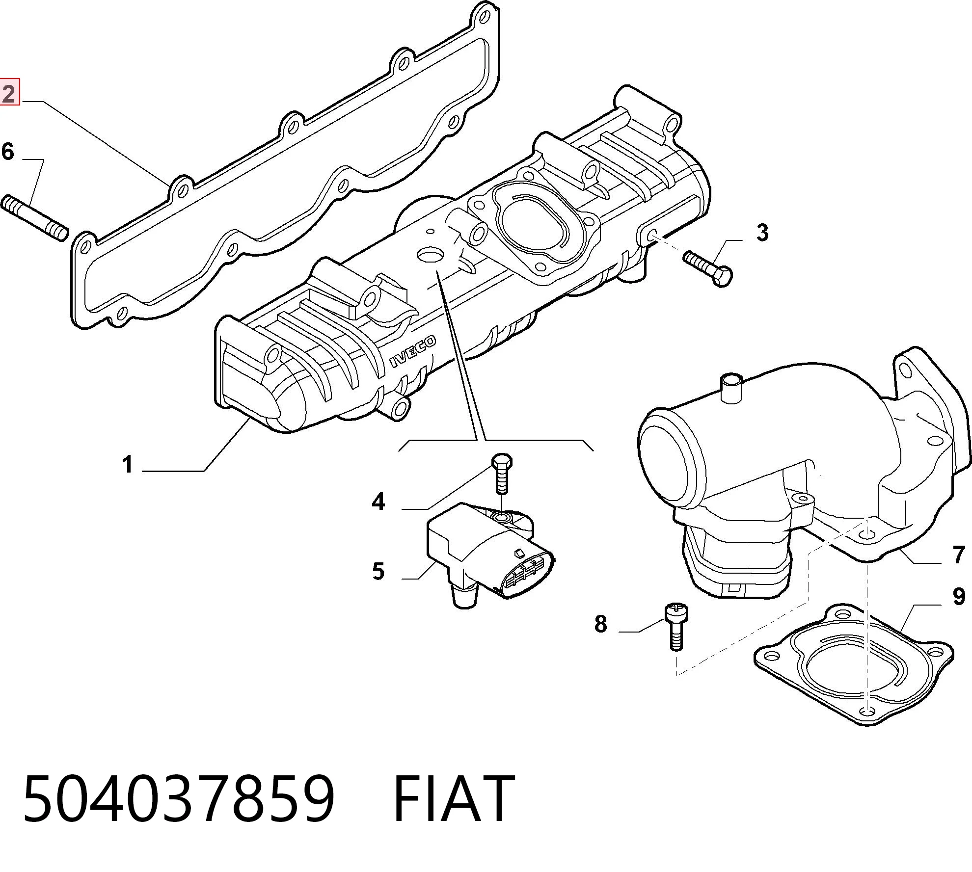 Прокладка всасывающего коллектора Iveco Daily III фургон (1999 - 2006) цена, от 9.11 USD