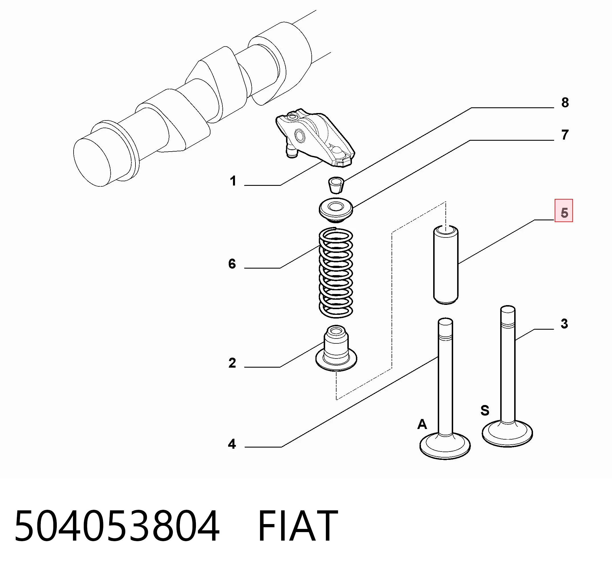 504053804 Iveco Направляющая втулка клапана