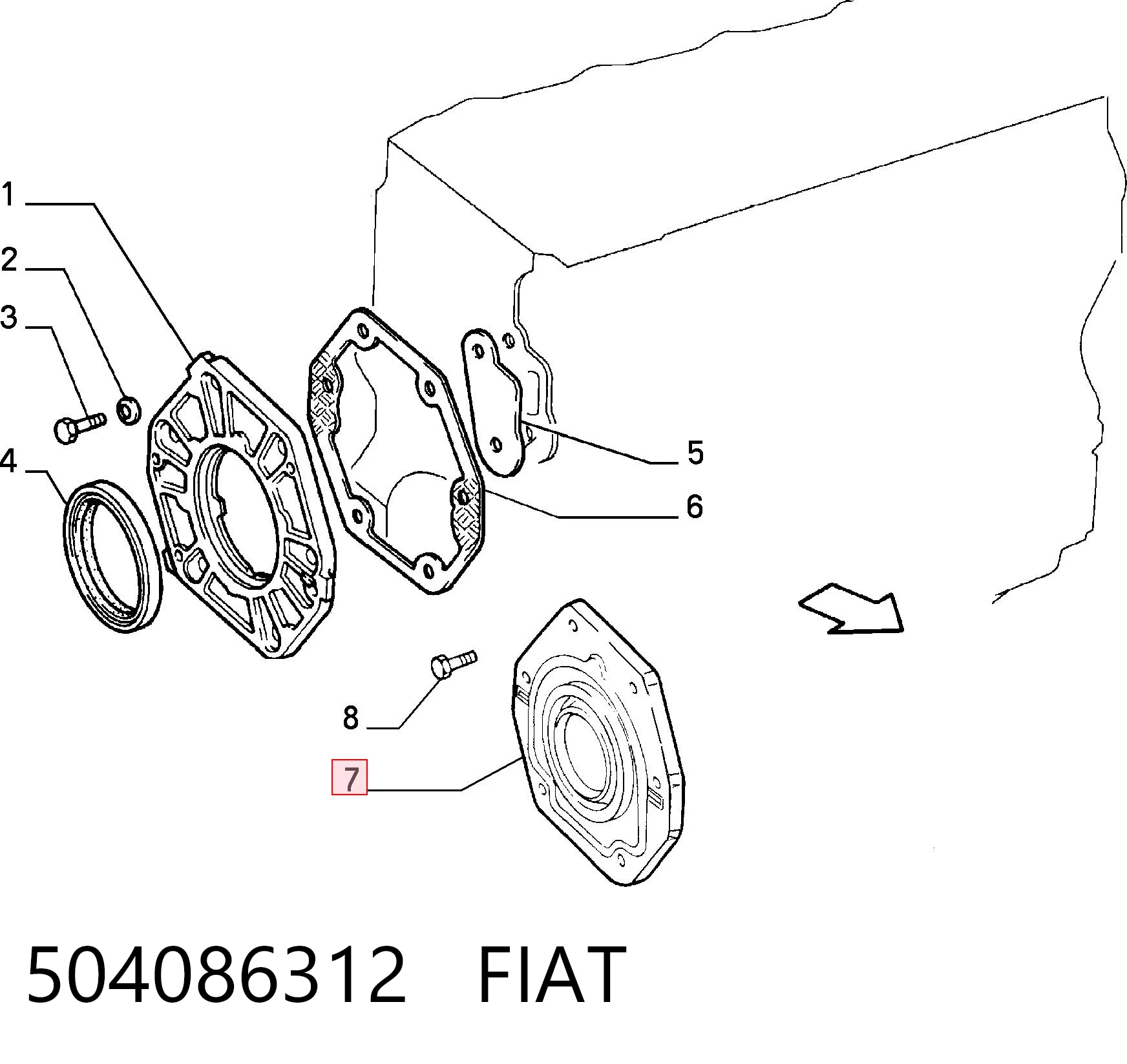 Сальник коленвала 500315684 Iveco