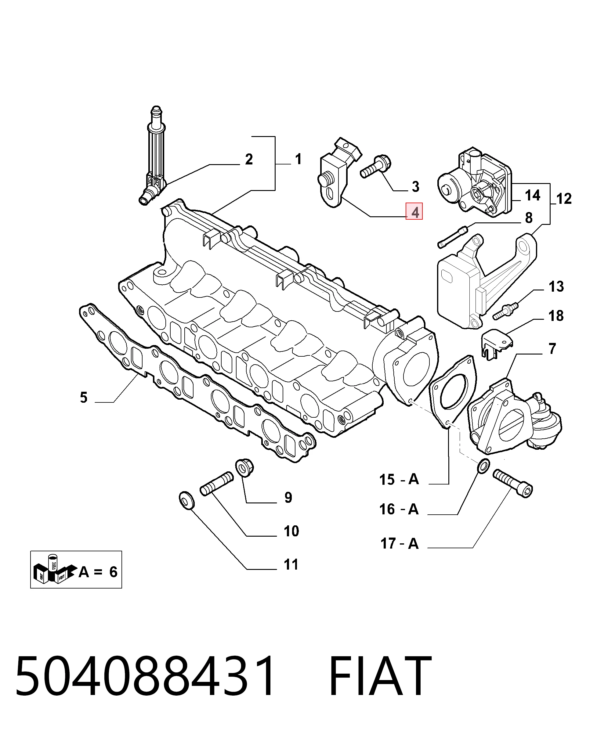 504088431 Fiat/Alfa/Lancia Датчик давления воздуха