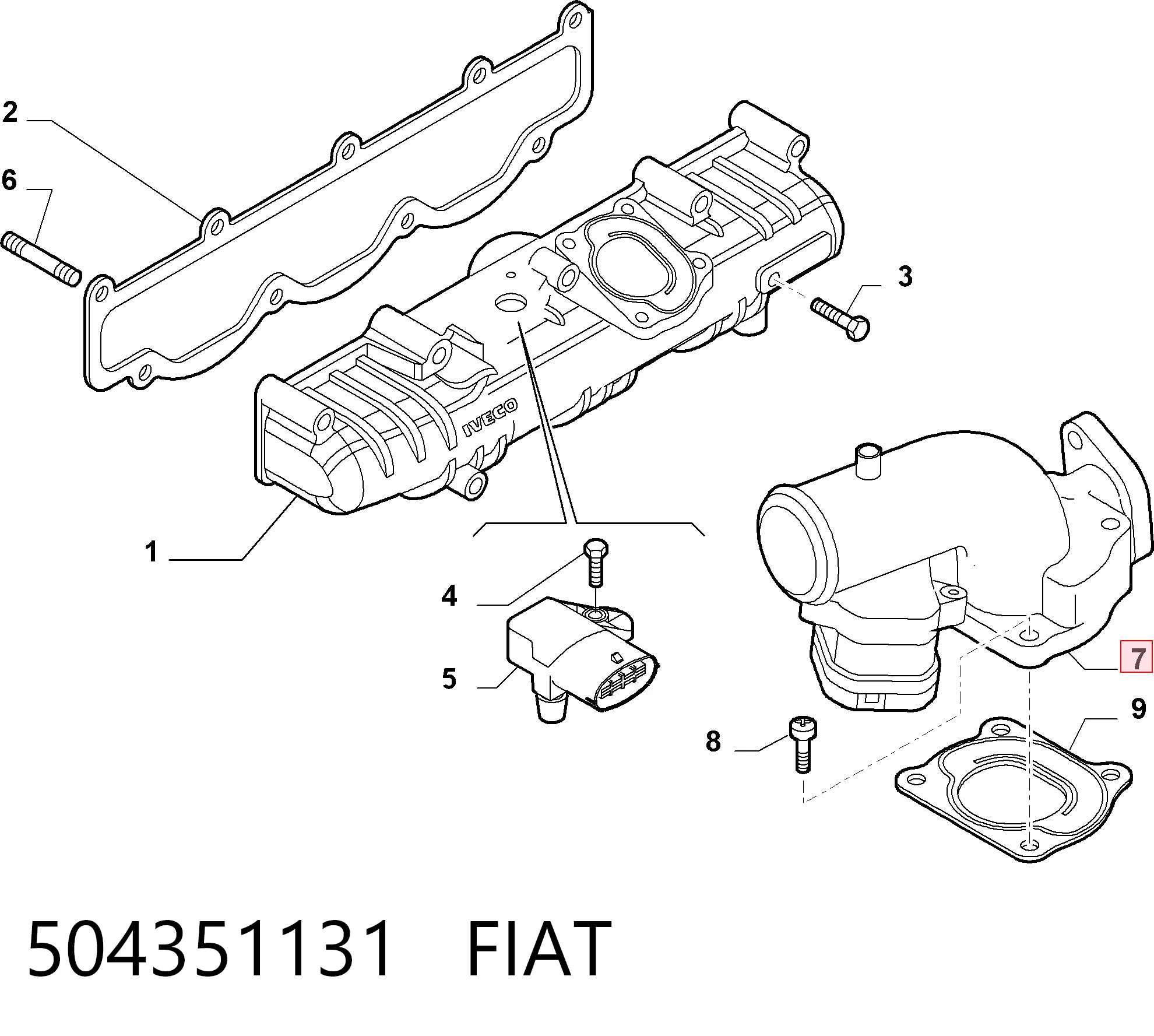 504351131 Fiat/Alfa/Lancia Дроссельная заслонка