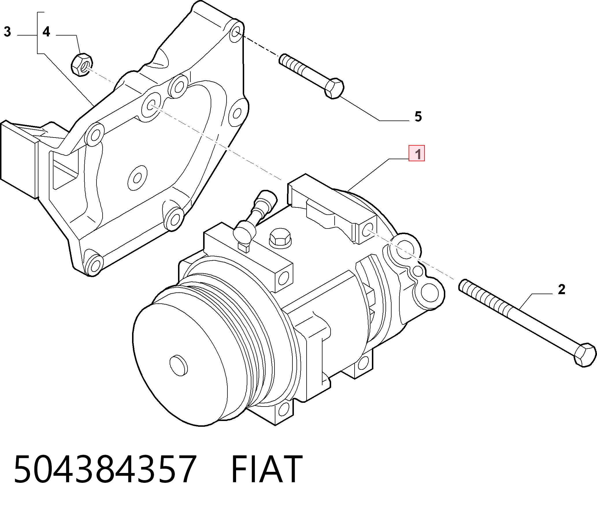 504384357 Fiat/Alfa/Lancia Компрессор хладагента