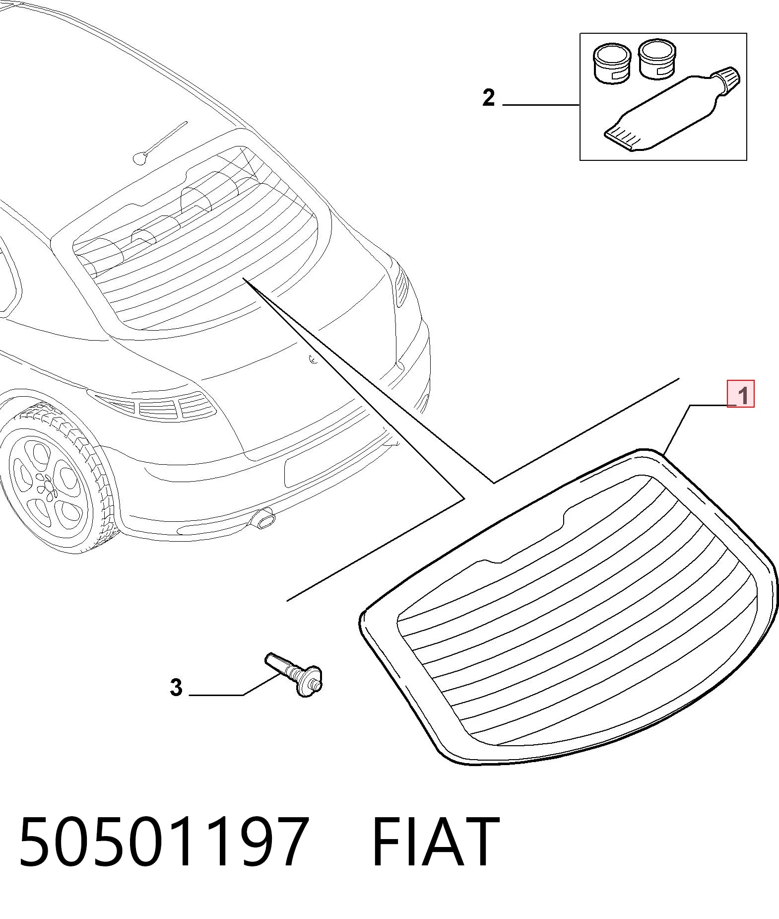 Стекло лобовое  FIAT 50501197
