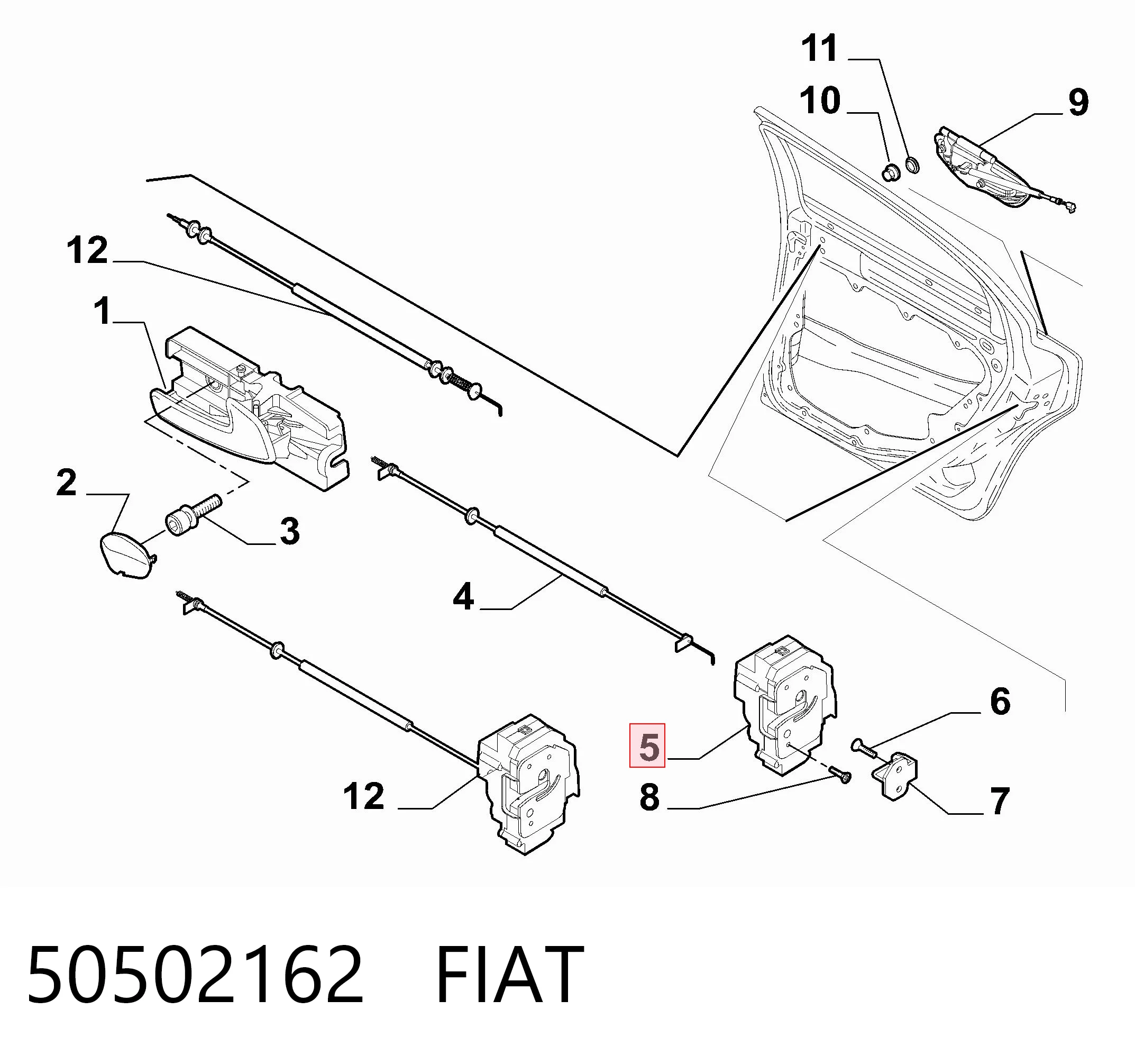 Замок двери задней левой на Alfa Romeo 159  939