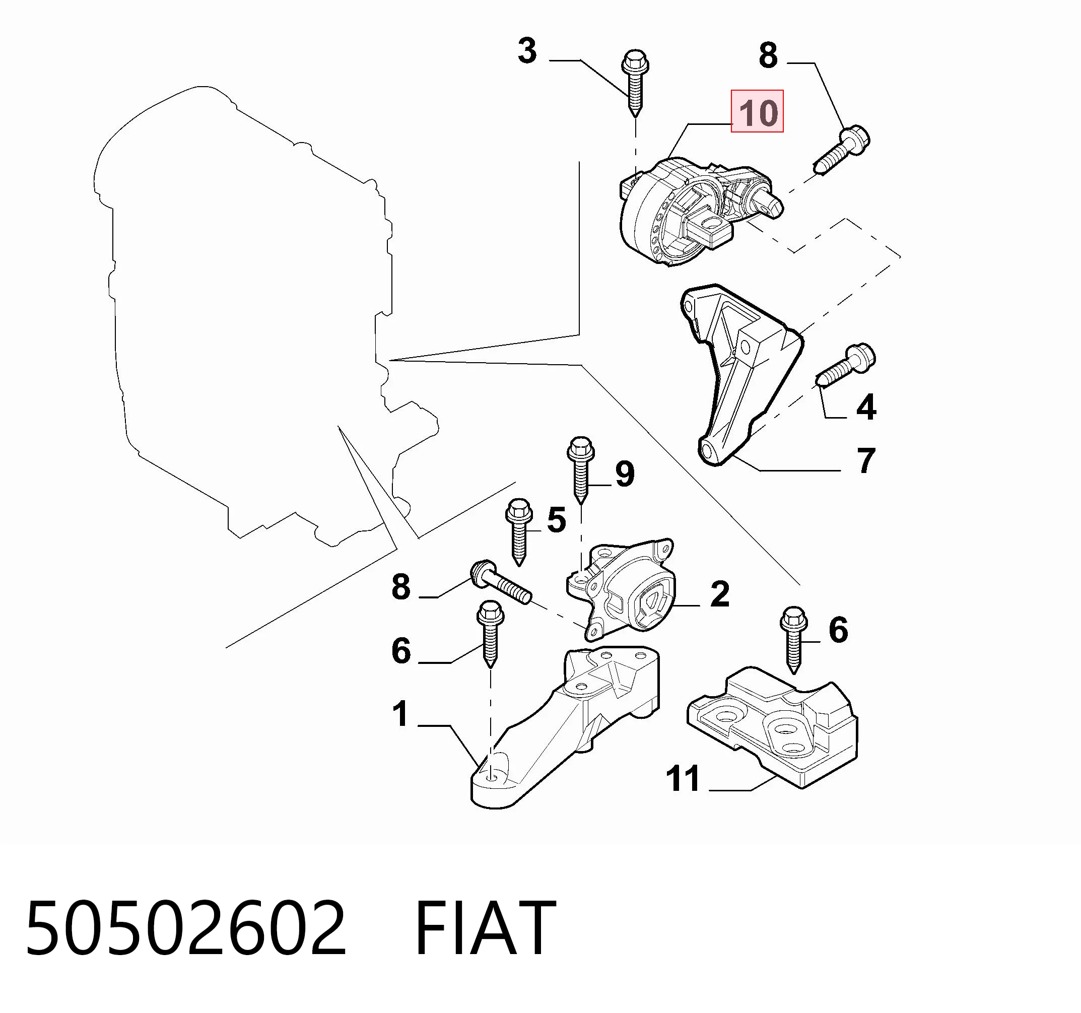 Купить 8534880CFG Magneti Marelli Гидроопора двигателя задняя