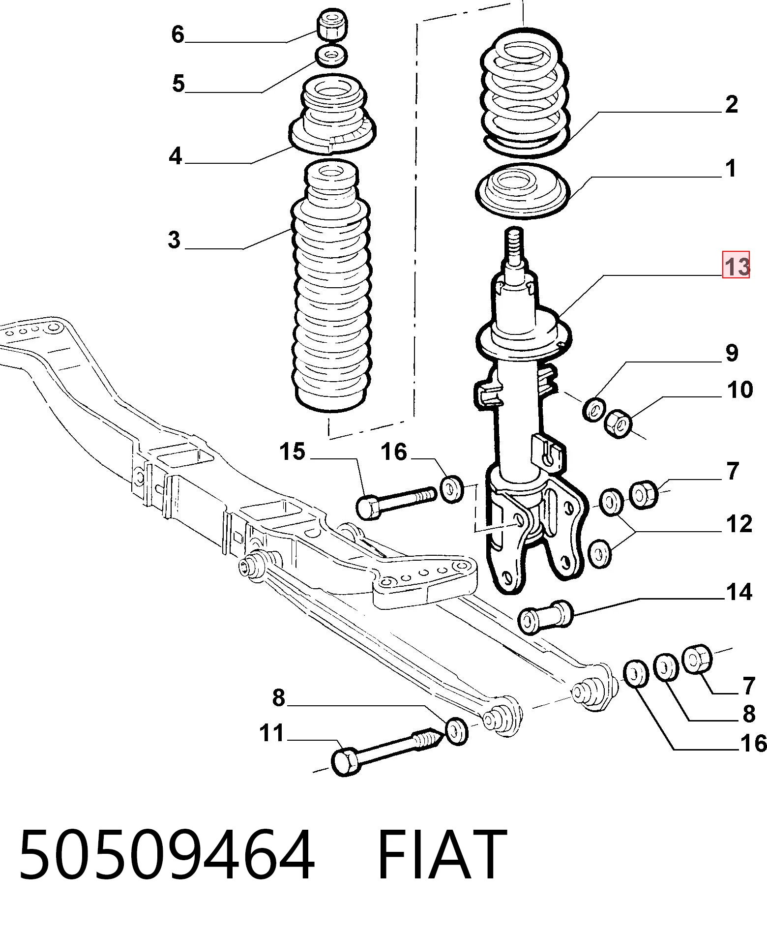 Амортизатор задний FIAT 50509464