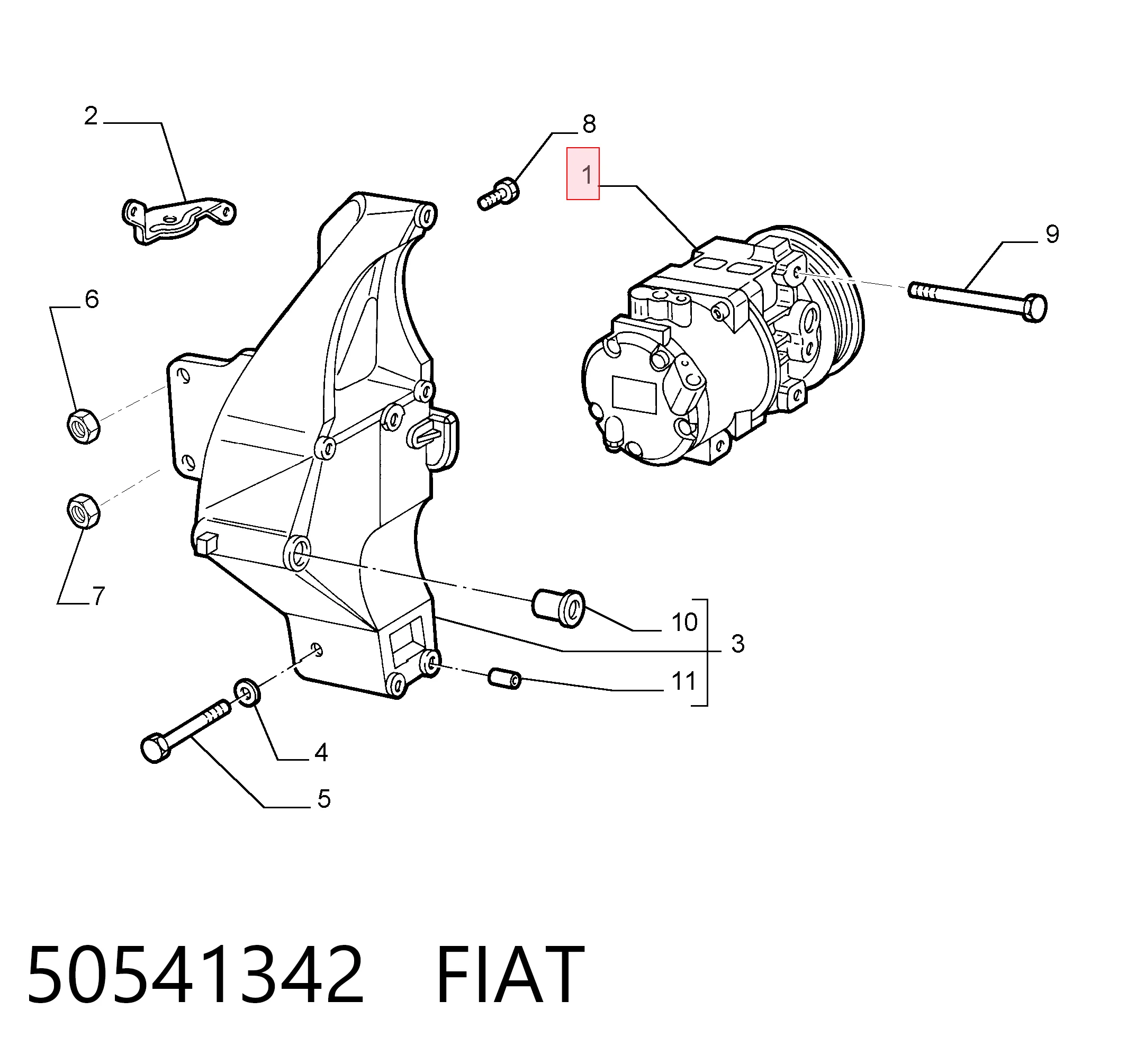 50541342 Fiat/Alfa/Lancia Компрессор хладагента