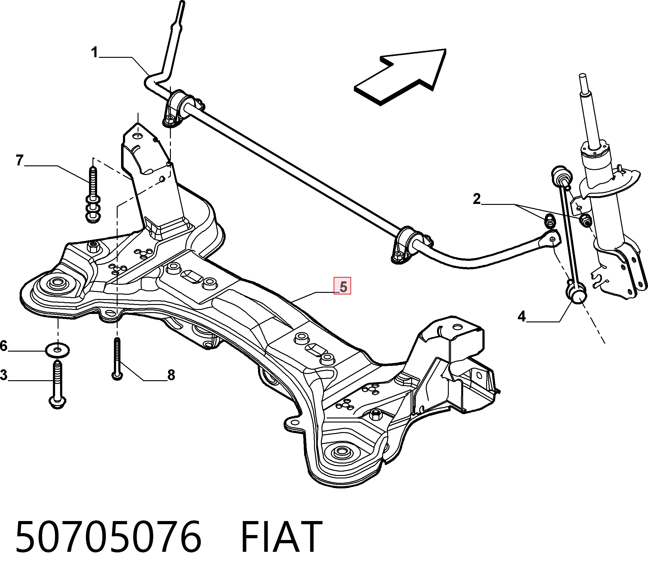  Подрамник передний Fiat Stilo 