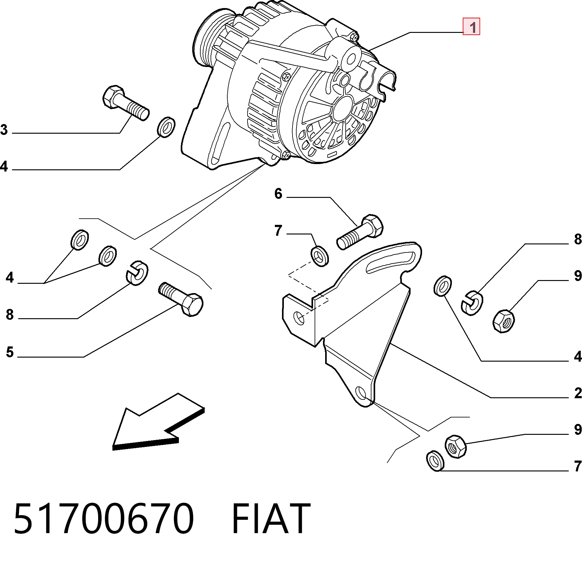 Генератор FIAT 51700670