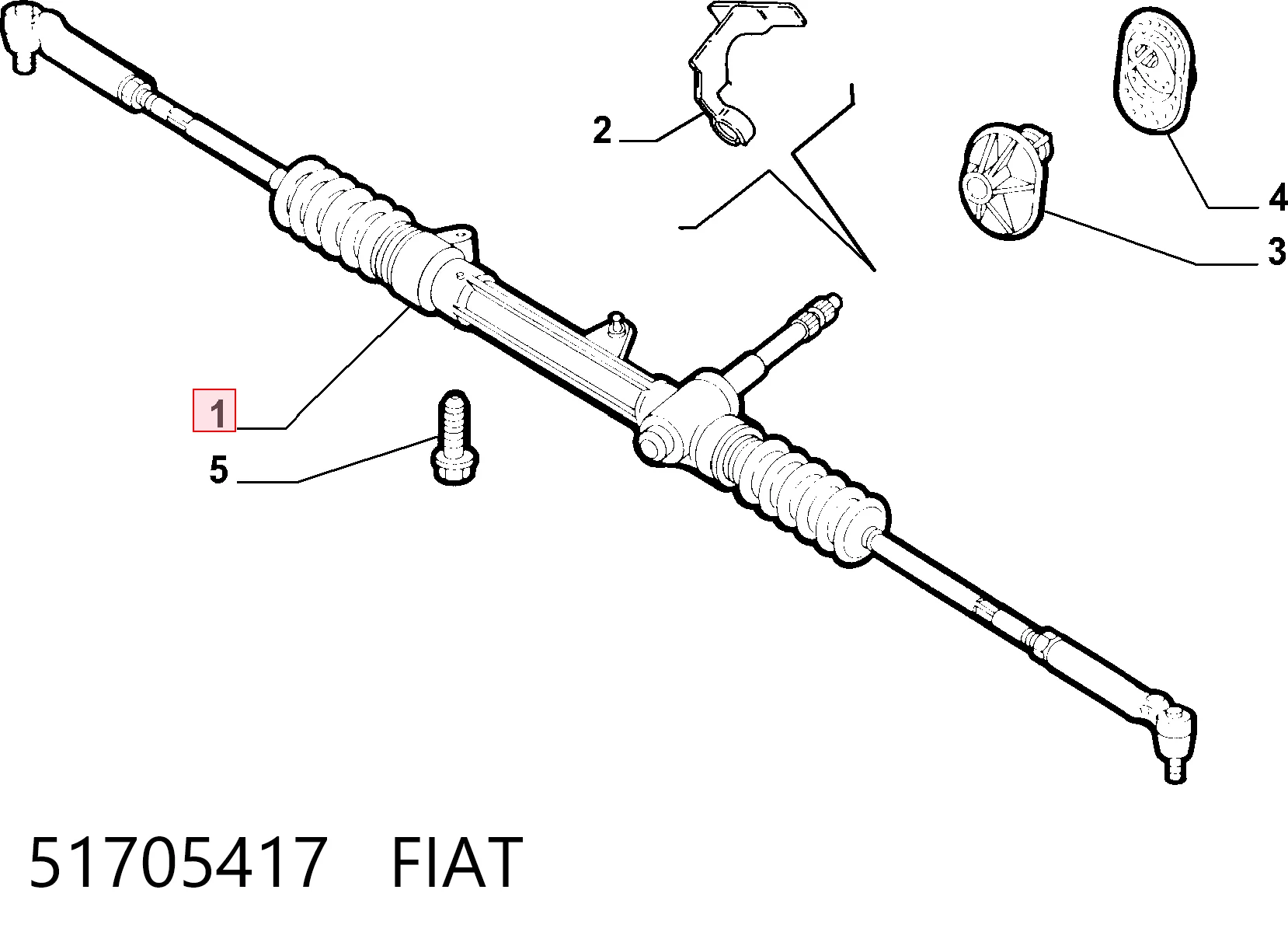 Рейка рулевая FIAT 51705417