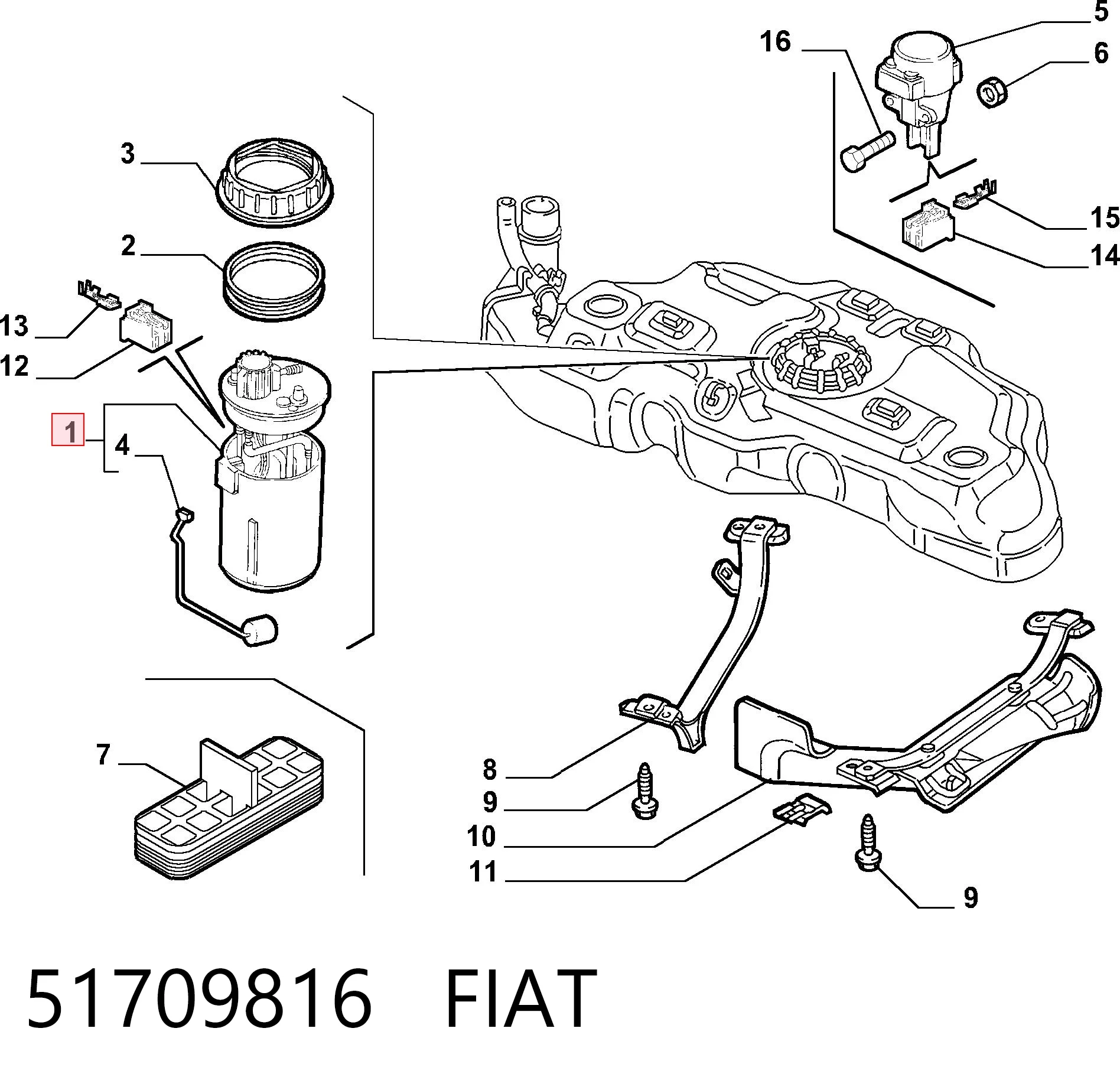 51709816 Fiat/Alfa/Lancia Электробензонасос