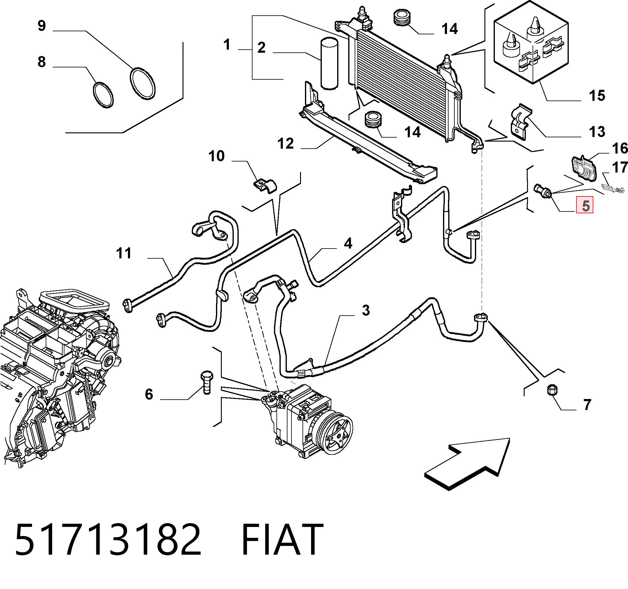 51713182 Fiat/Alfa/Lancia Клапан давления кондиционера