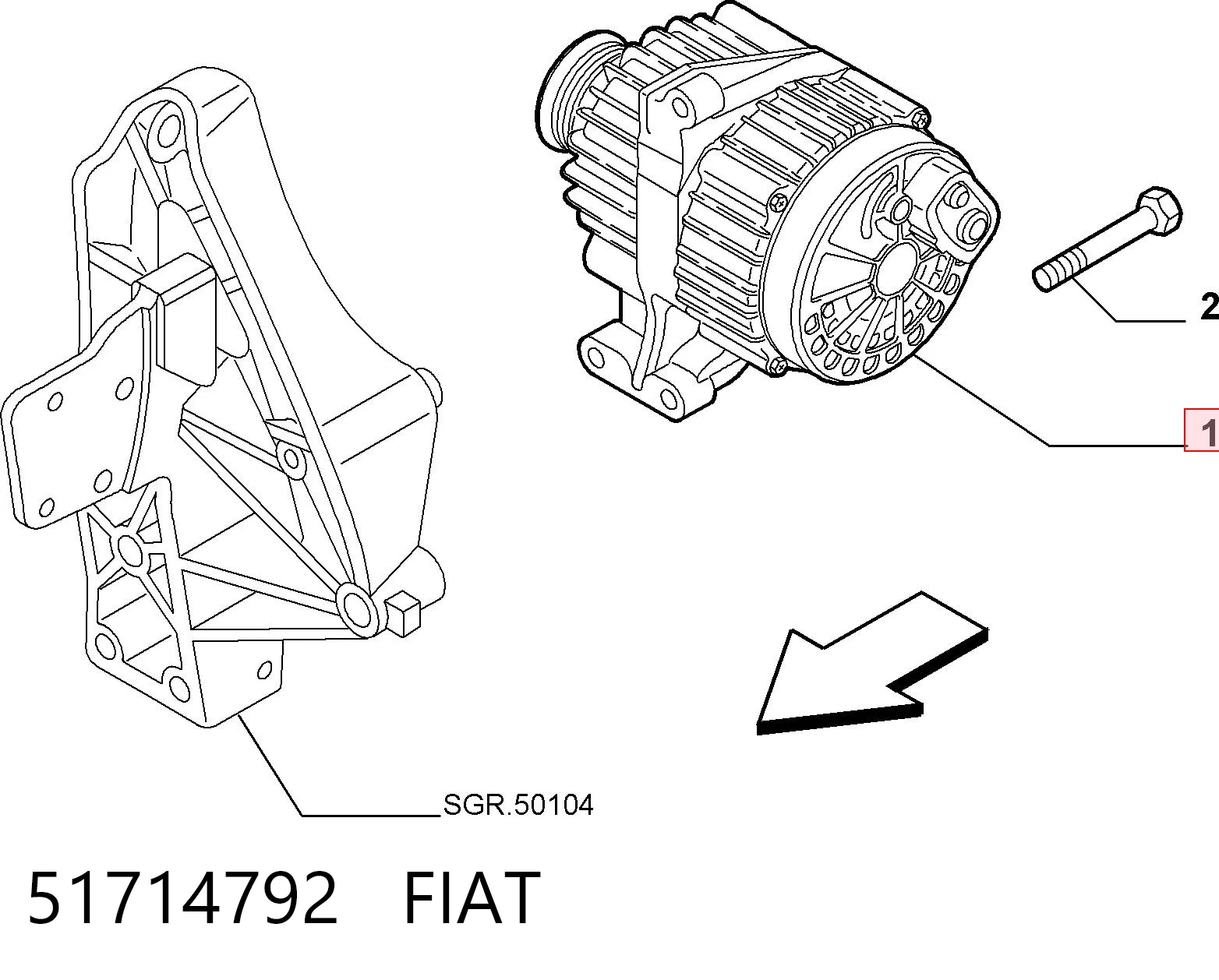51714792 Fiat/Alfa/Lancia Генератор автомобильный