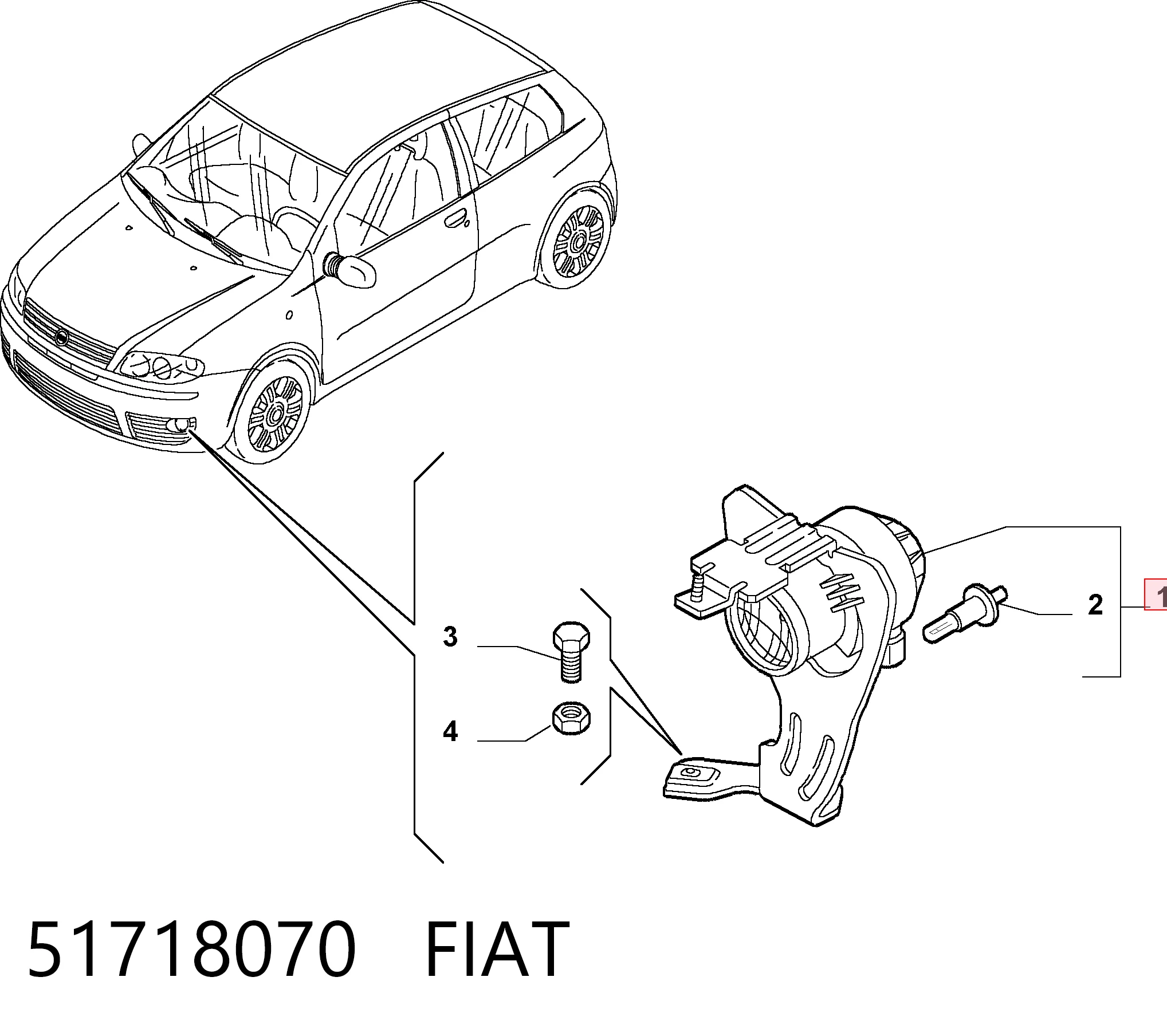 Противотуманная фара левая на Fiat Punto II 188