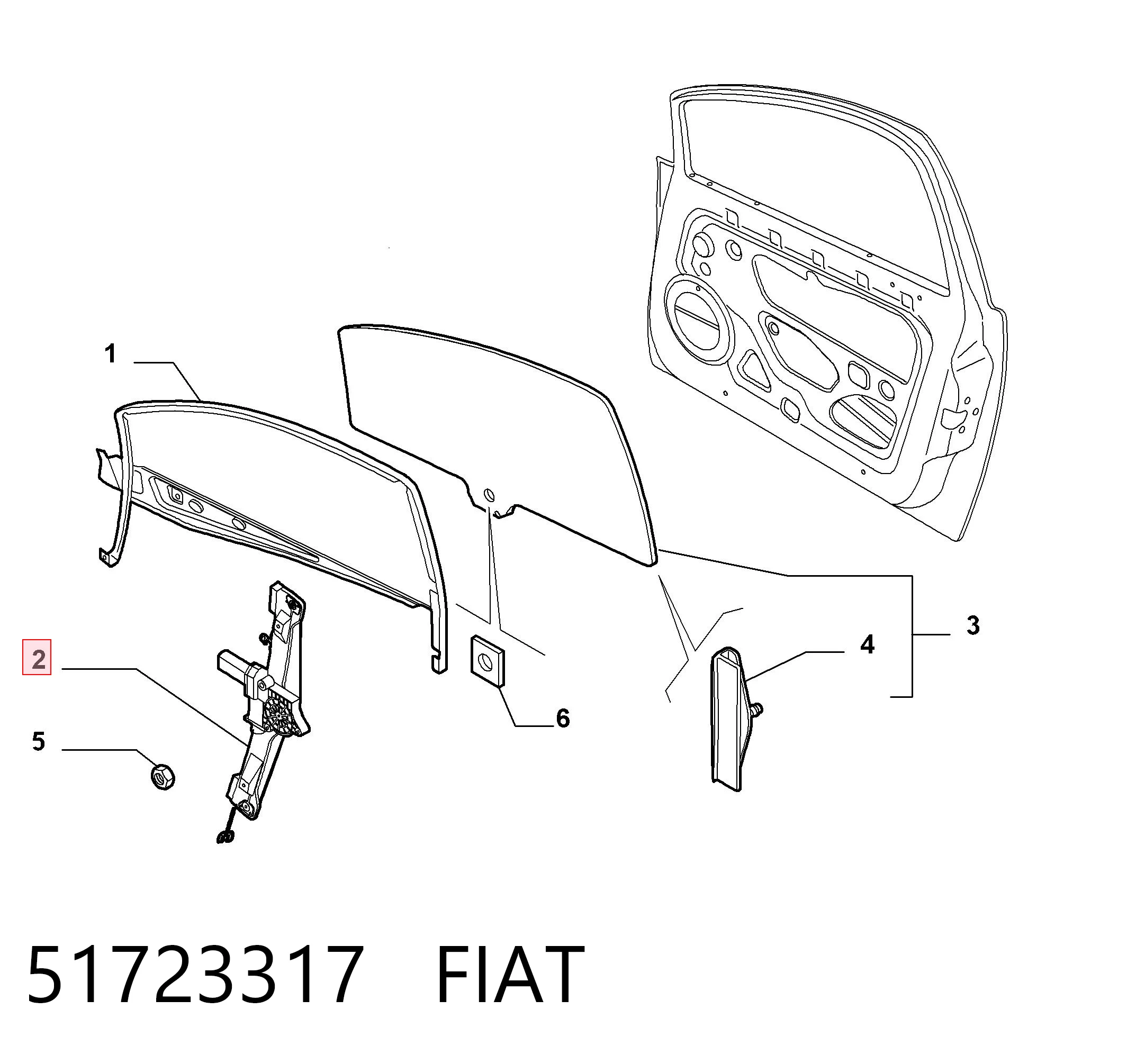 51723317 Fiat/Alfa/Lancia Механизм подъема стекол