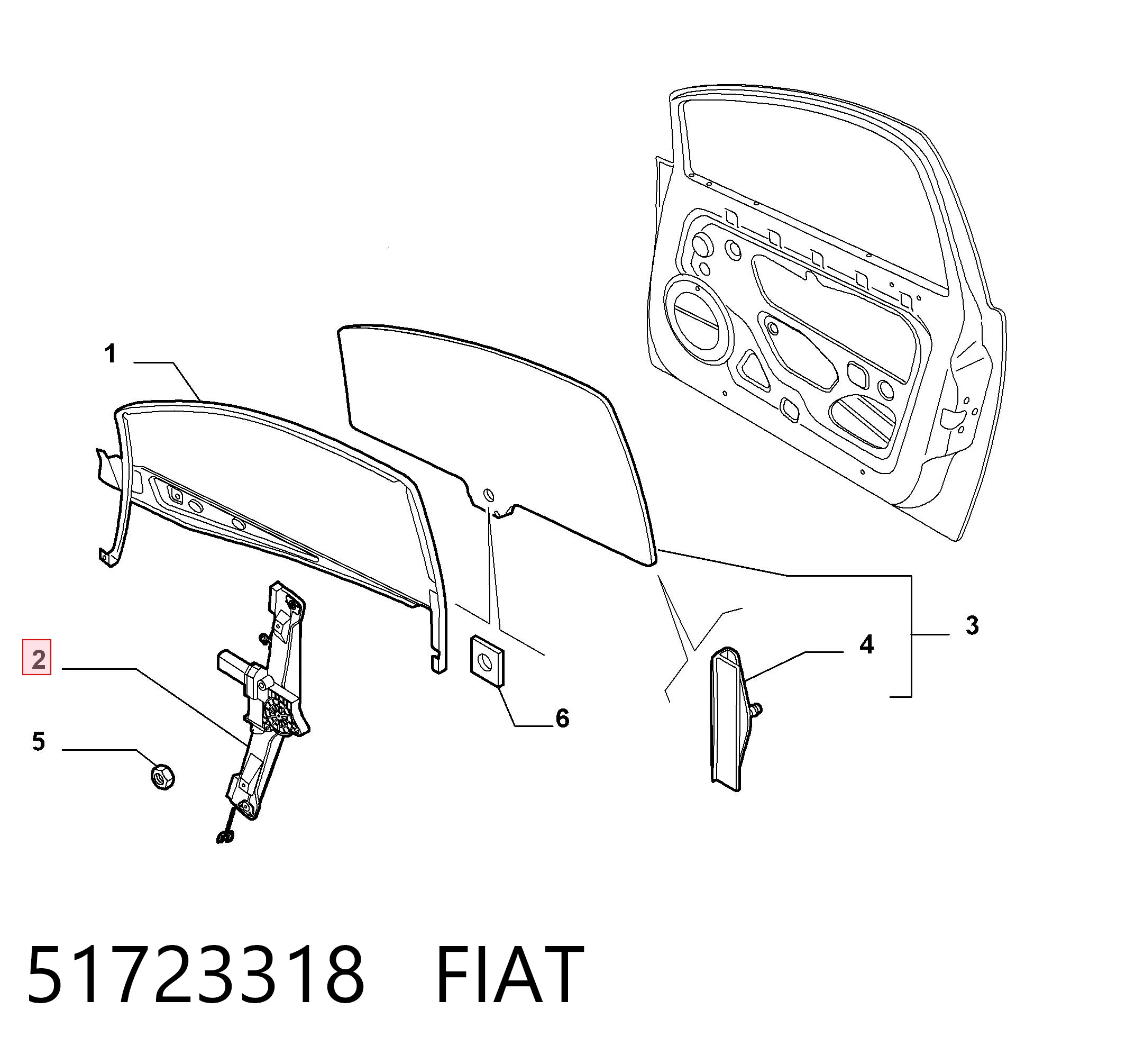 51723318 Fiat/Alfa/Lancia Механизм стеклоподъемника передней левой двери