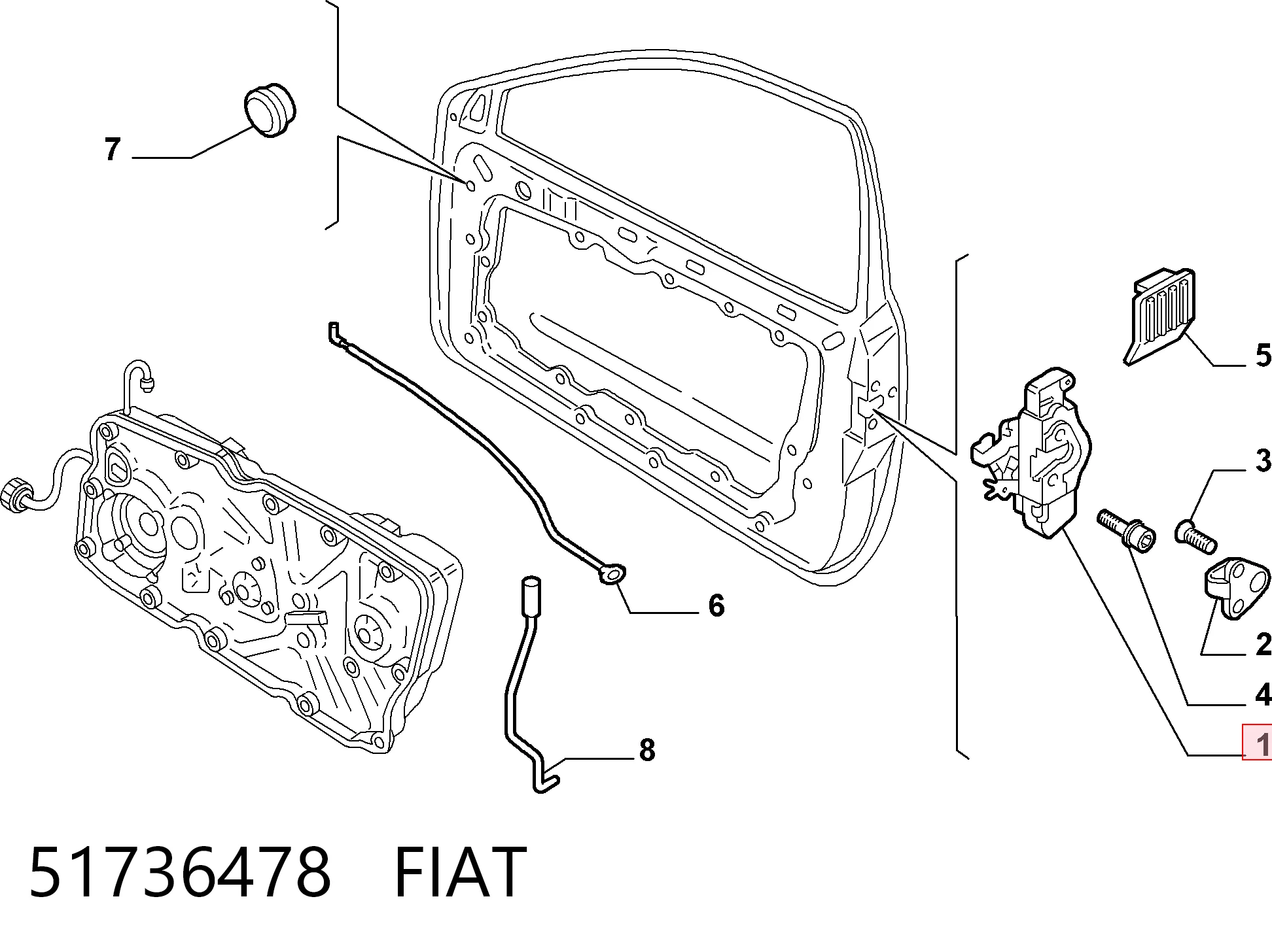 Запор кабины Fiat Stilo хэтчбек (192) (2001 - 2006) цена, от 19.49 USD
