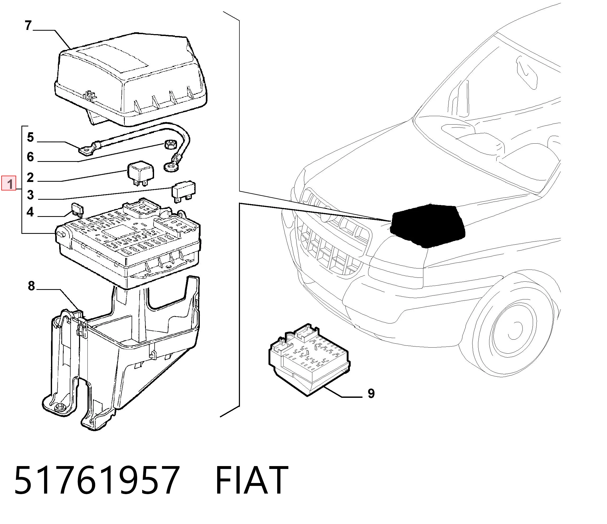 Блок предохранителей FIAT 51761957