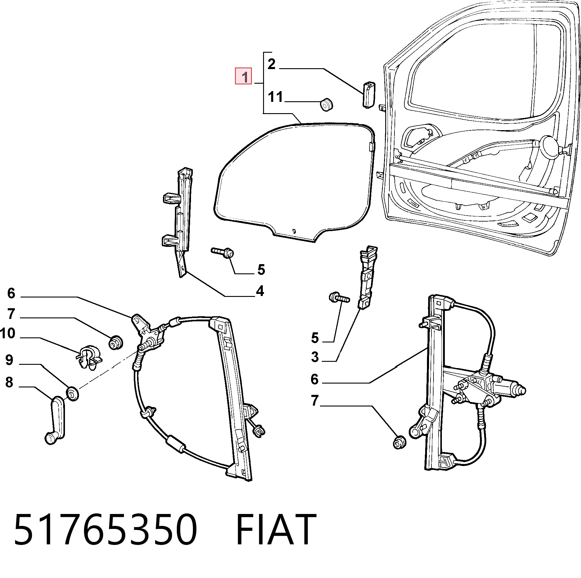 GS2601D309 XYG Стекло двери передней левой