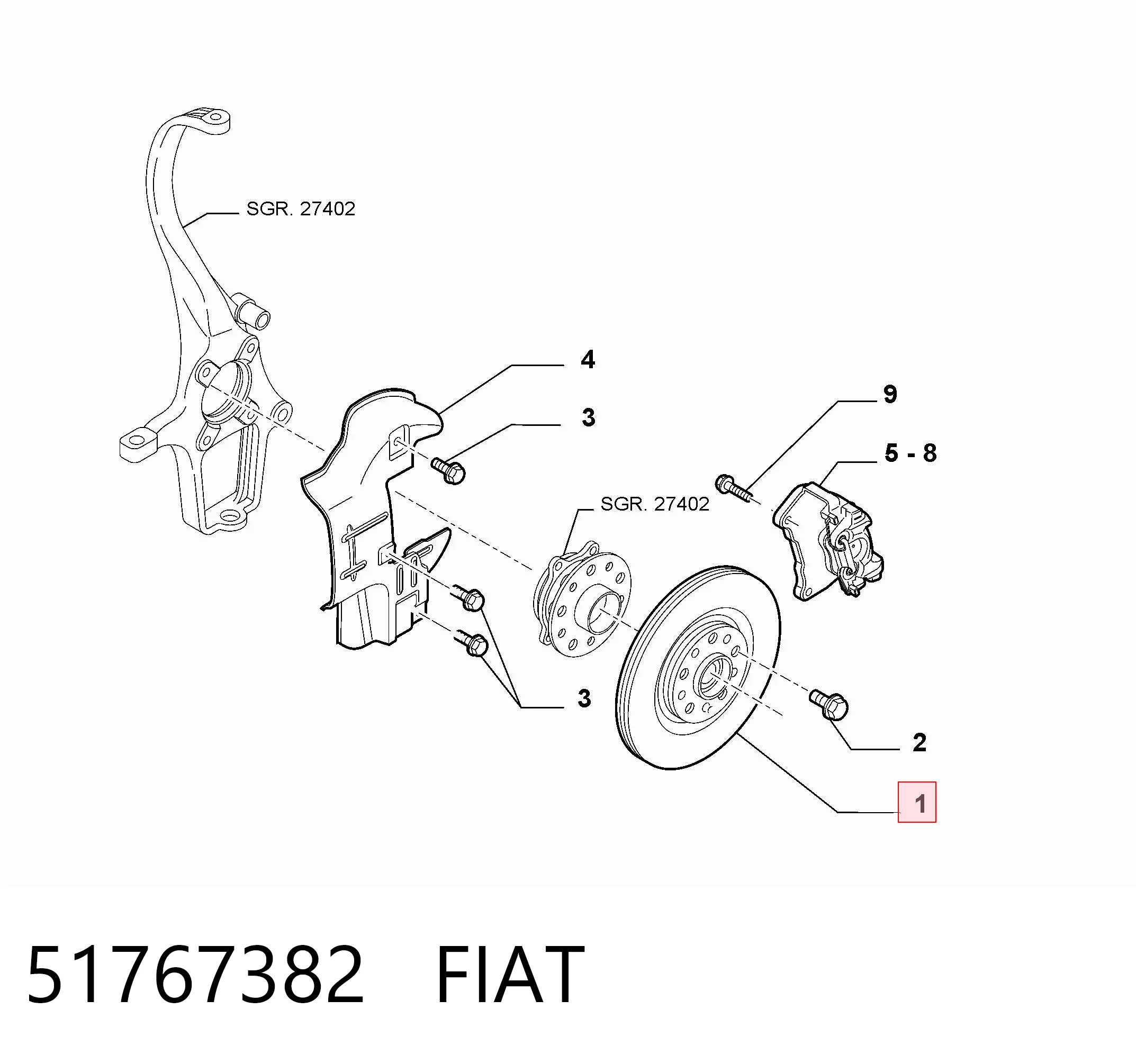 51767382 Fiat/Alfa/Lancia Диск тормозной передний
