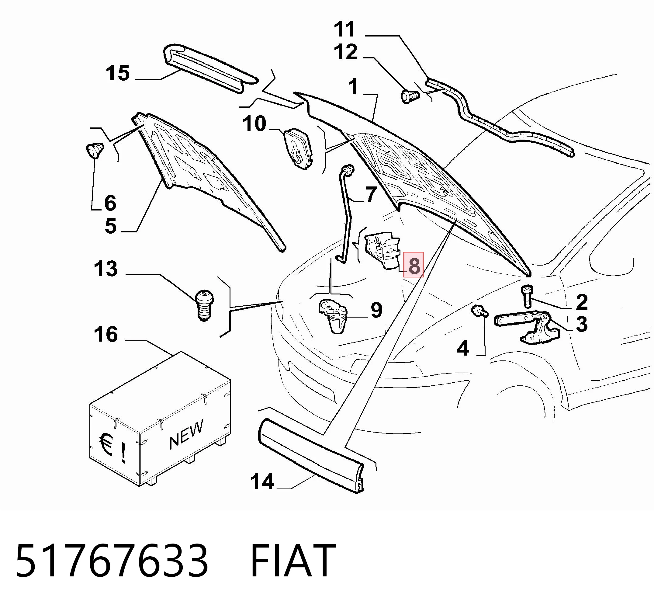 Фиксатор упора капота Chrysler 7799839 цена, от 4.83 USD