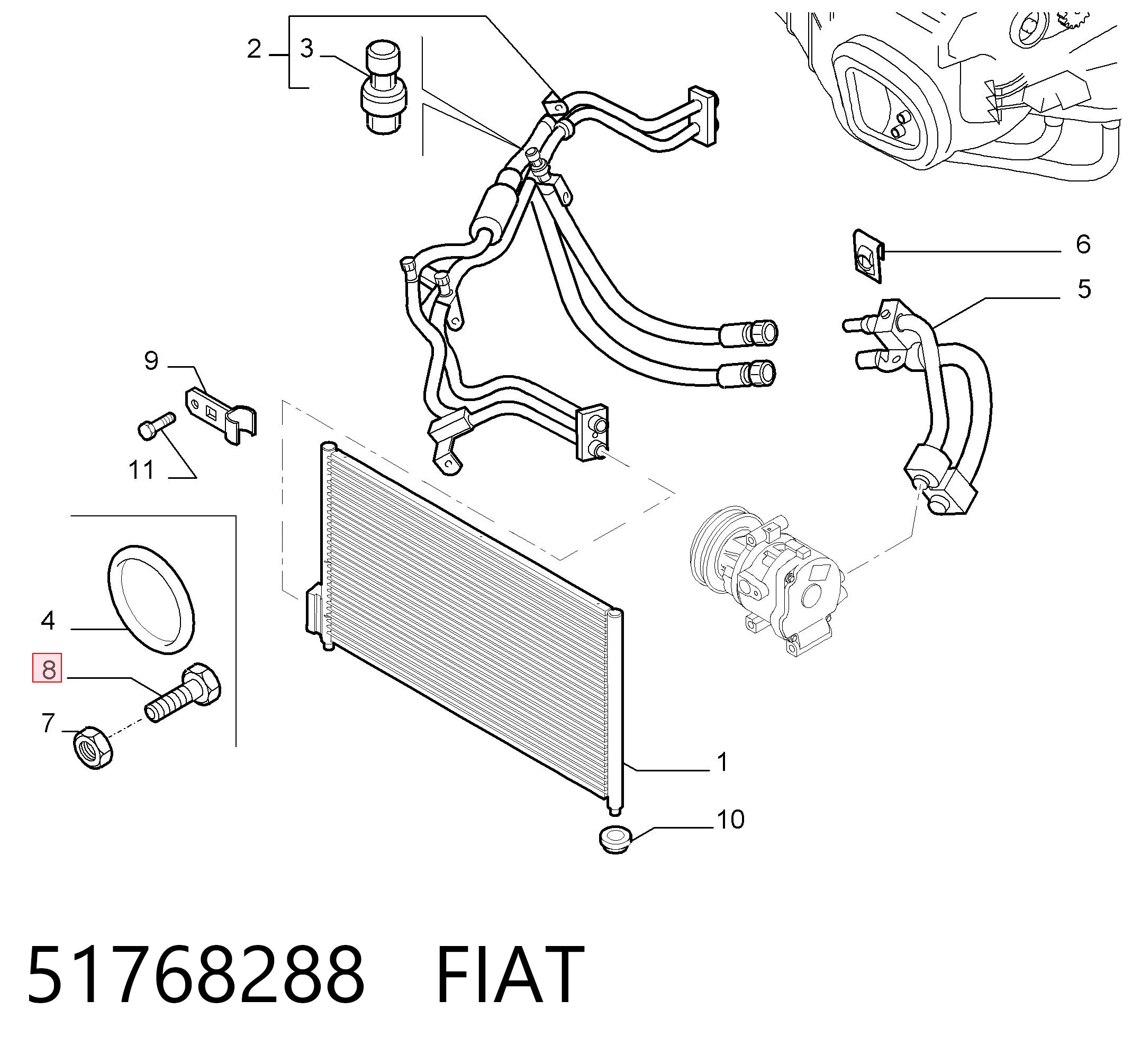 51768288 Fiat/Alfa/Lancia Клапан давления кондиционера